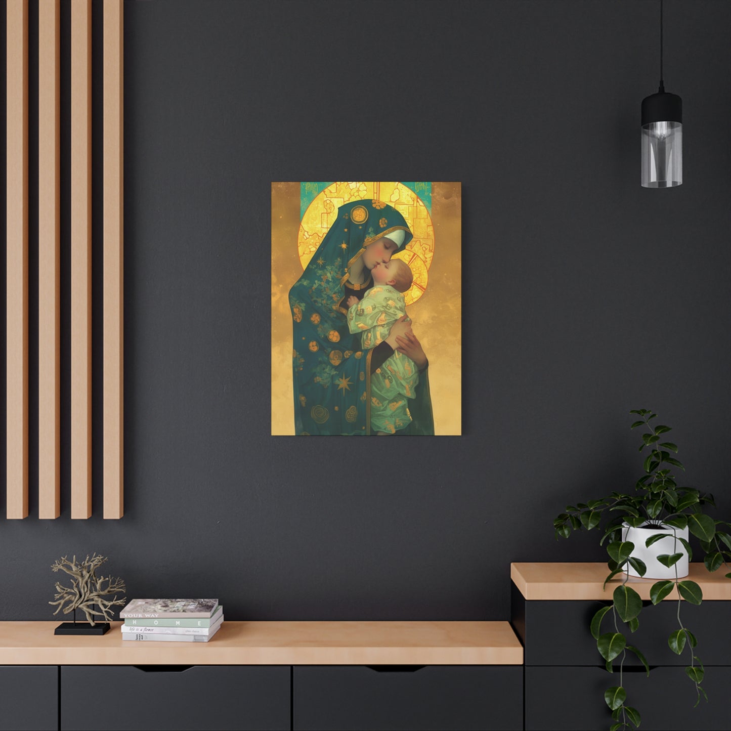 Peaceful Refuge - Mary and the Christ Child - Museum Wrapped Canvas - Print - Religious Art for your Home - Catholic Saint Art