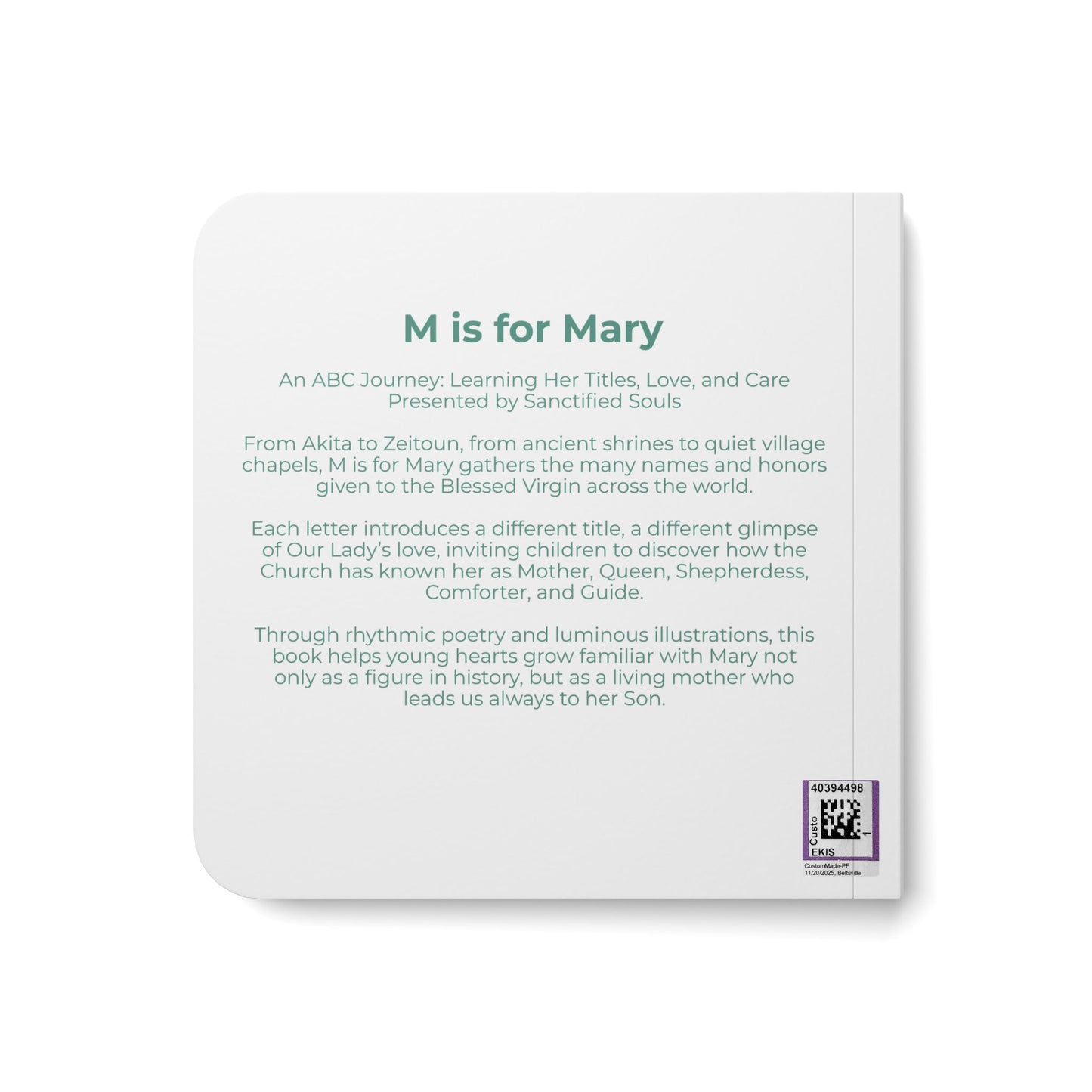 M is for Mary (Baby Board Book) - An ABC Journey: Learning Her Titles, Love, and Care