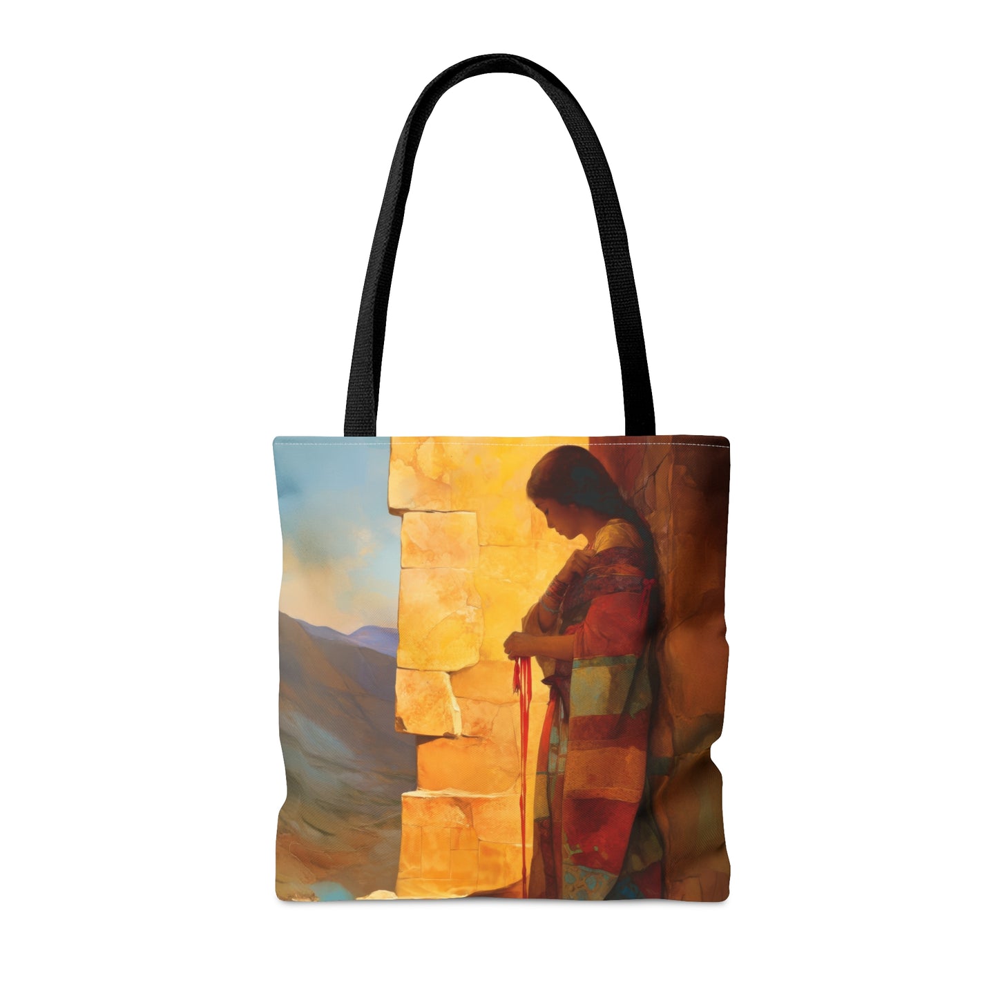 A Thread Through the Line of Christ - Rahab - Tote Bag - Large Medium Small Faith Art Bag - Catholic Faith Purse - Double Sided