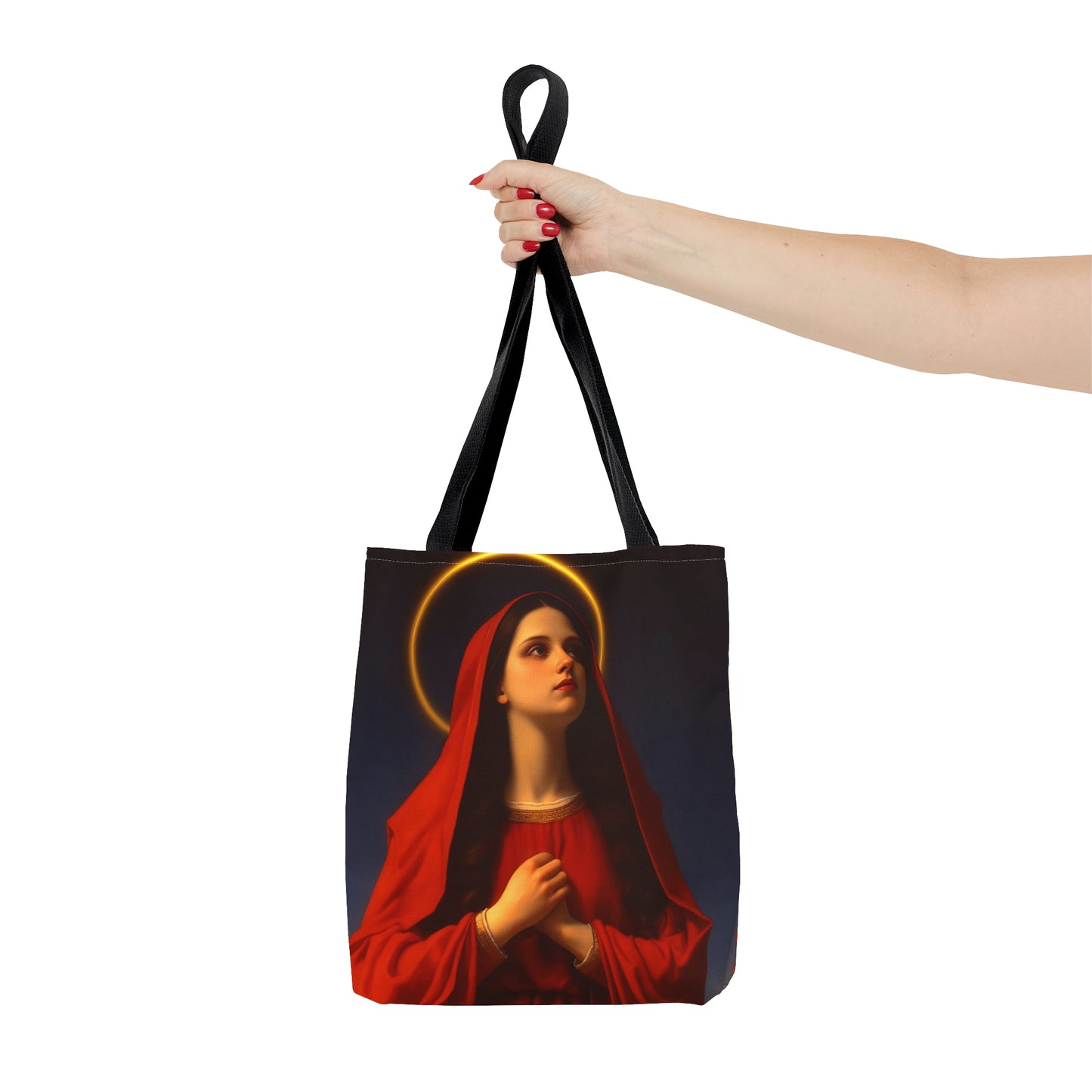 Mary the Blessed Virgin Tote Bag - Catholic faith inspired carry-all purse - day to day bag - Mary the Blessed Virgin - Double Sided