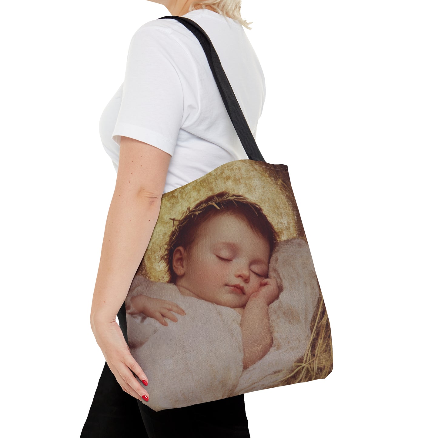 The Christ Child Born Into the Quiet of the World - Tote Bag - Large Medium Small Faith Art Bag - Catholic Faith Purse