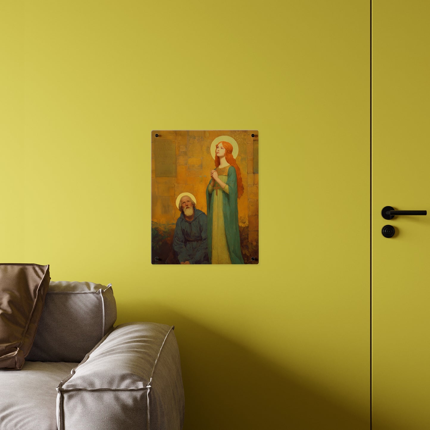 Saints Cyprian and Justina Wall Art Panel - Ready to Hang Acrylic Print - Catholic Saint Art - Patron Saint Print - Martyr Art