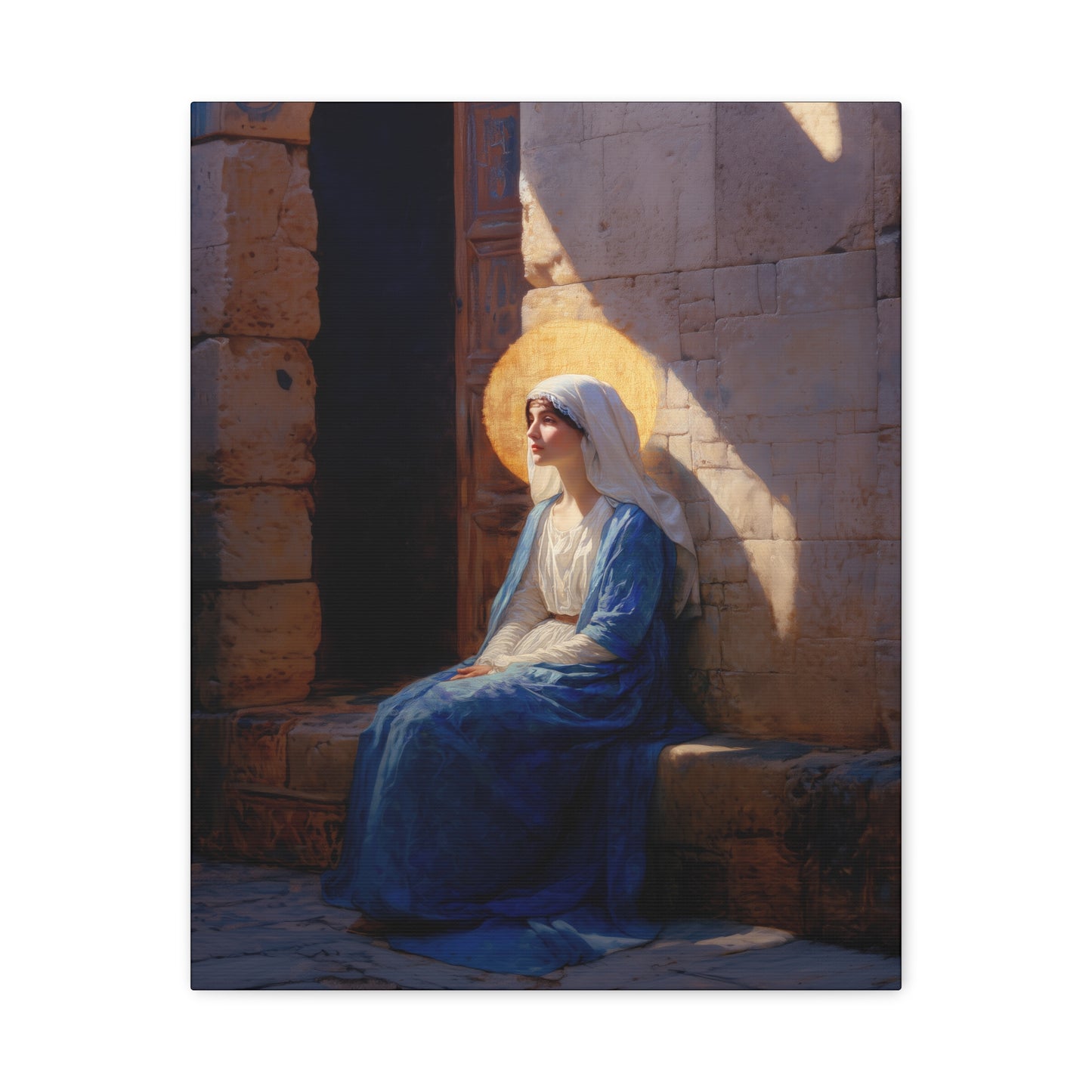 The Quiet Fiat That Split the Darkness, Mary's Yes - Gallery Wrapped Canvas - Print - Religious Art for your Home - Catholic Art