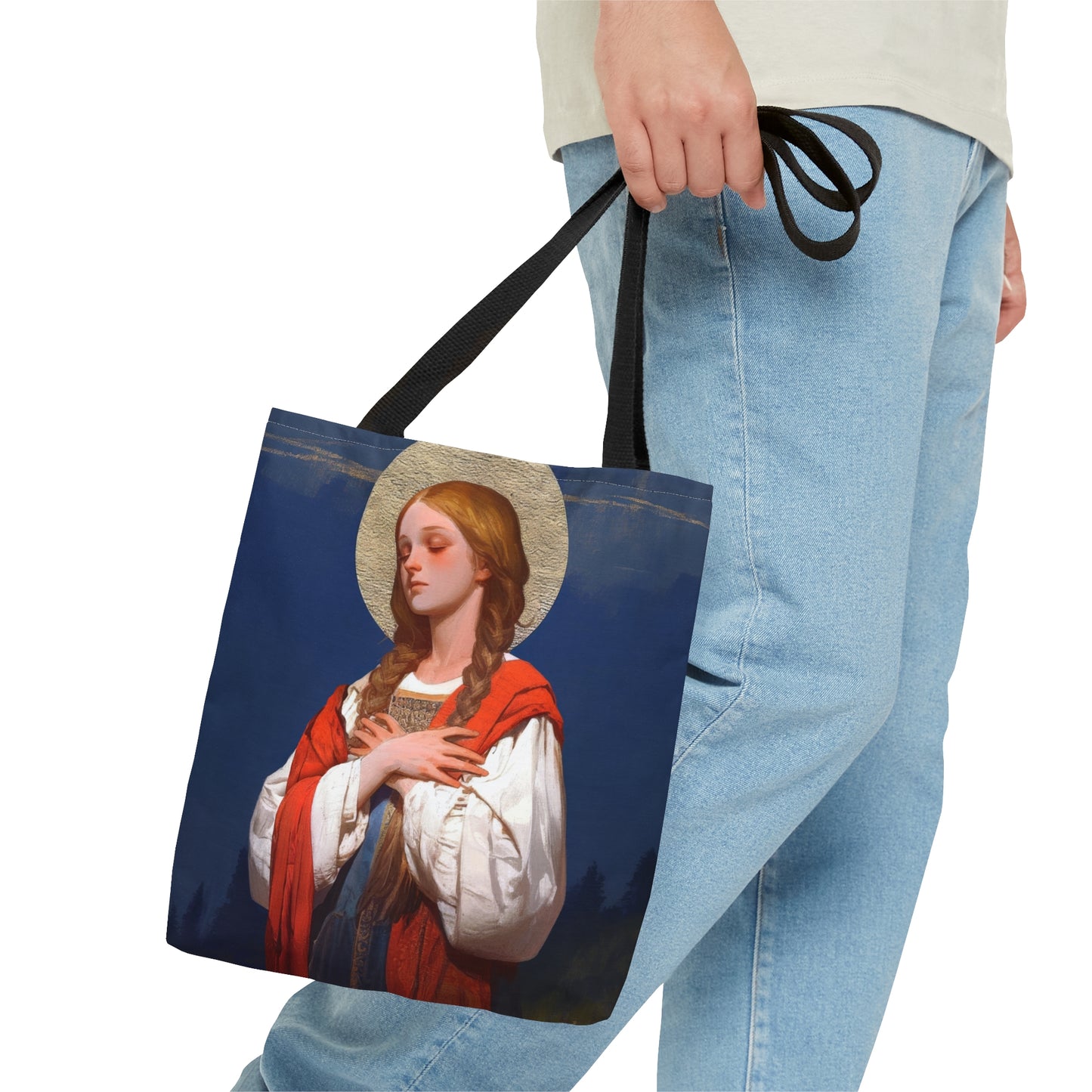 Saint Genevieve - Tote Bag - Large Medium Small Faith Art Bag - Catholic Faith Purse