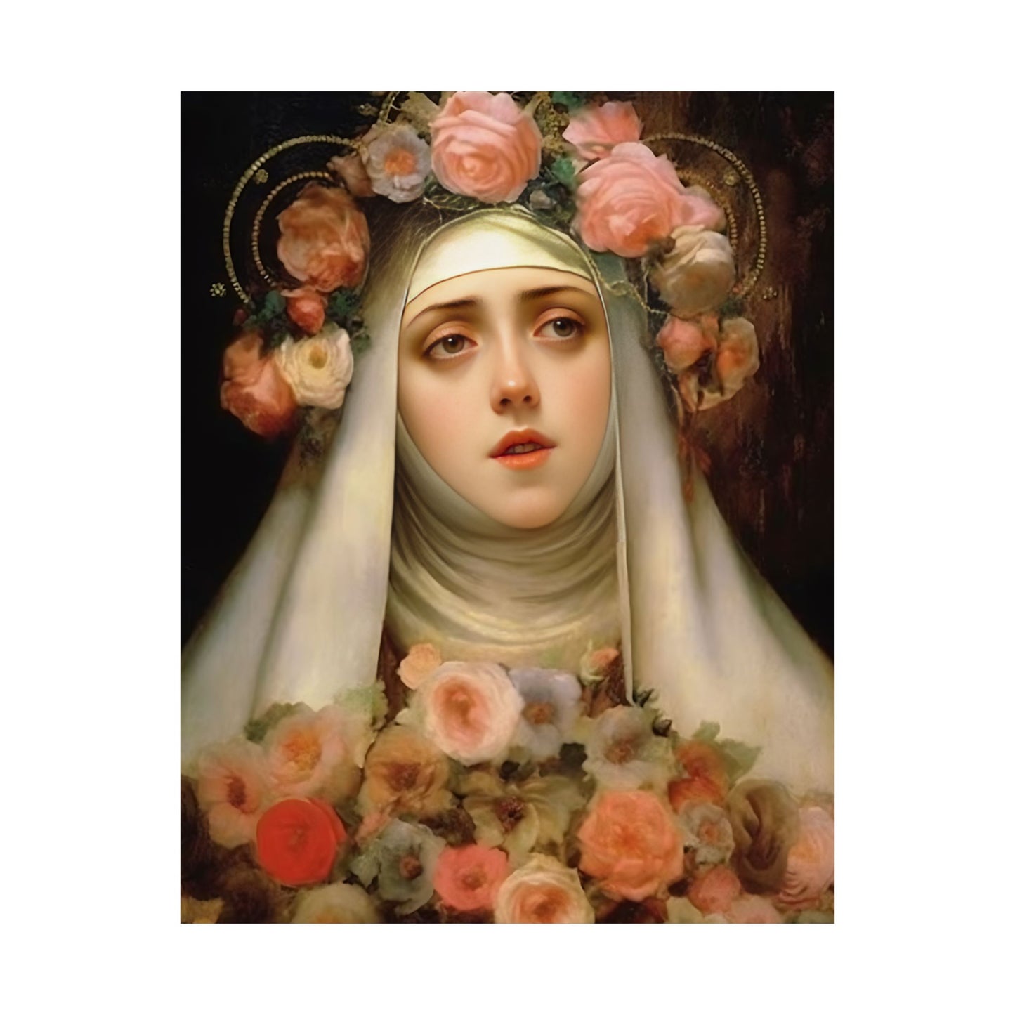 Saint Rose of Lima - Sanctified Souls Print - Multiple Sizes - Premium Matte Vertical Posters - Patron Saint of Florists