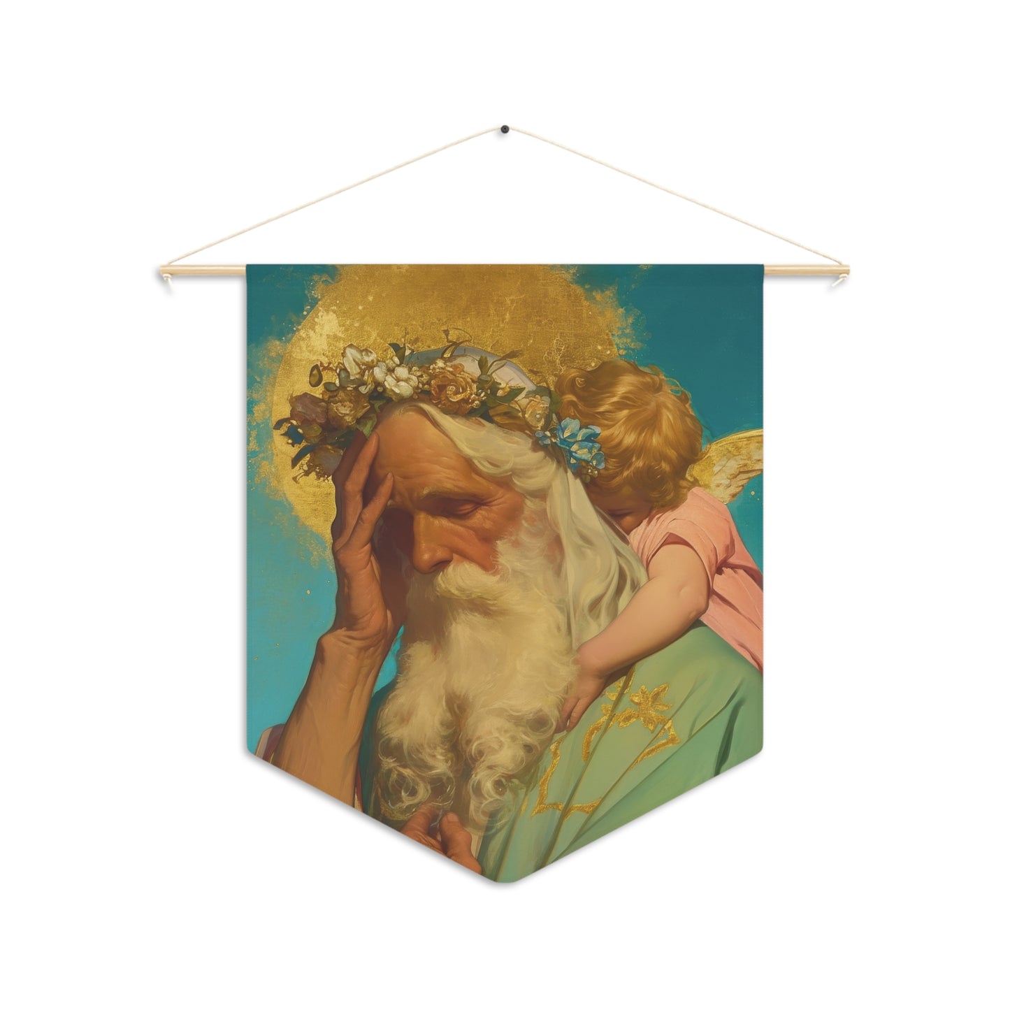 Saint Alexis Falconieri - Apostle Pennant / Banner / Wall Hanging - Prayer room art - 18" x 21" - Catholic prayer Religious - Large Print