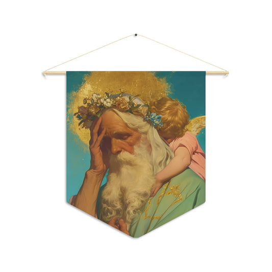Saint Alexis Falconieri - Apostle Pennant / Banner / Wall Hanging - Prayer room art - 18" x 21" - Catholic prayer Religious - Large Print