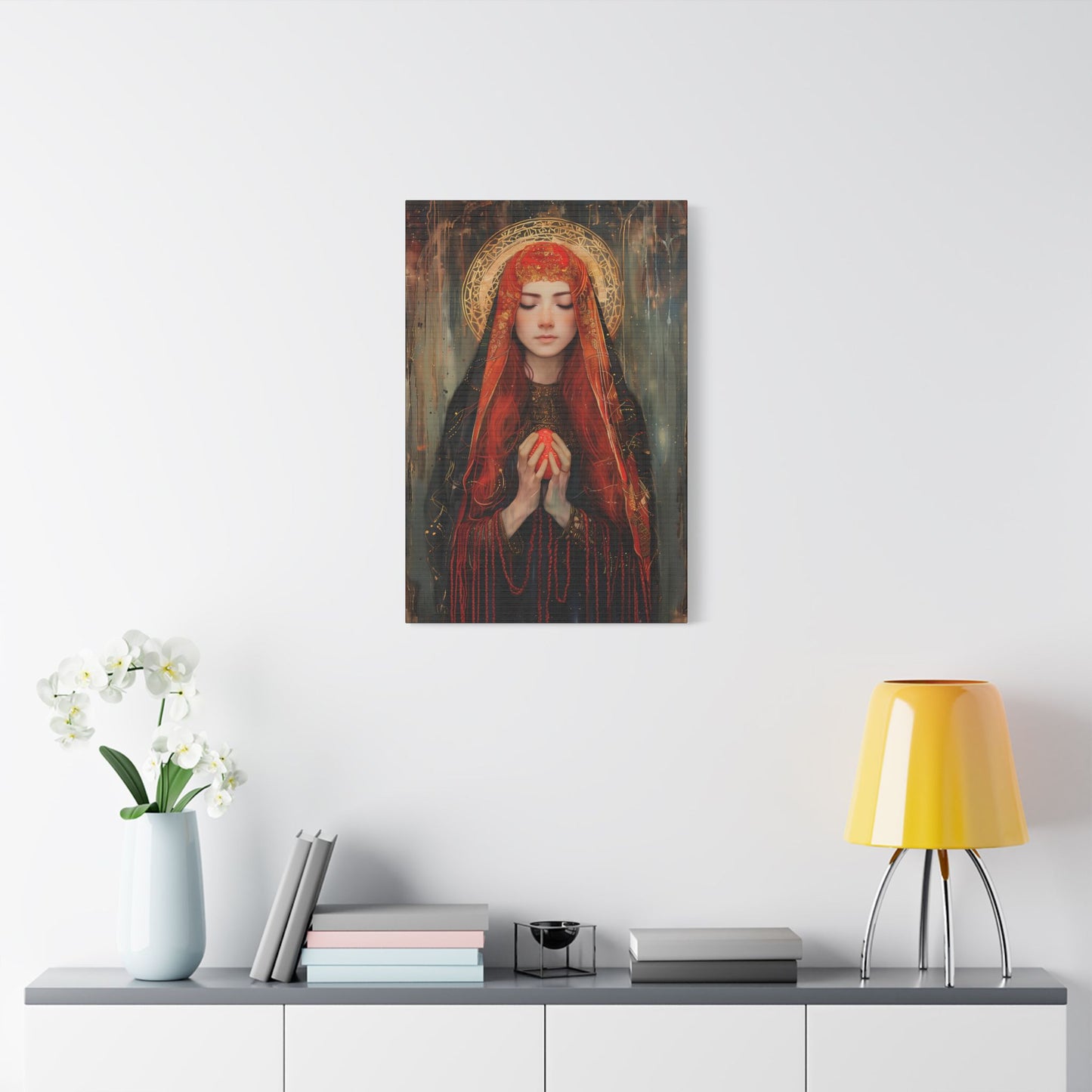 Devotion of Mary Magdalene - Saint Mary Magdalene and the Red Easter Egg - Museum Wrapped Canvas - Print - Religious Art for your Home