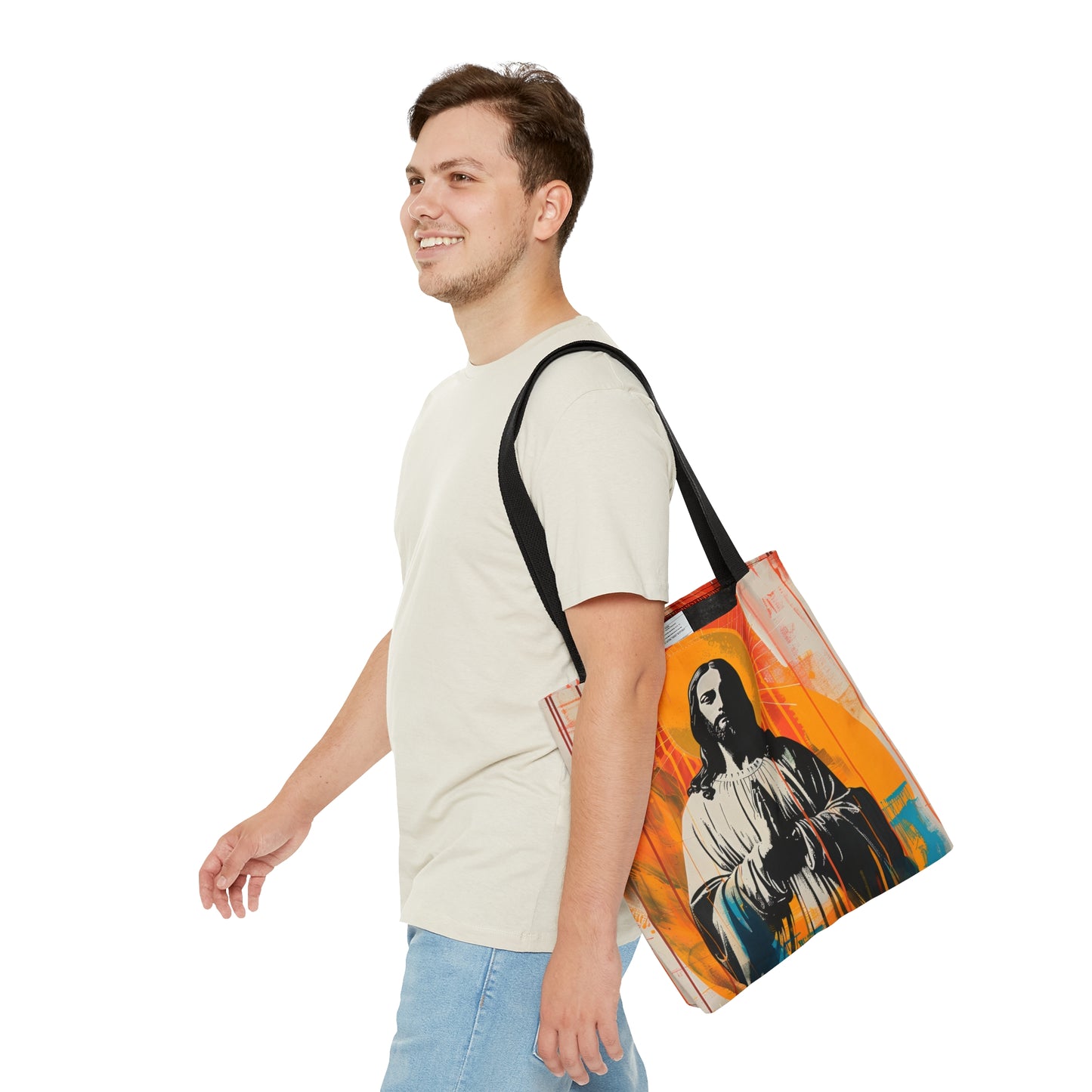 Jesus, King of Peace and Light Tote Bag - Large Medium Small Faith Art Bag - Catholic Faith Purse - Religious Carry All