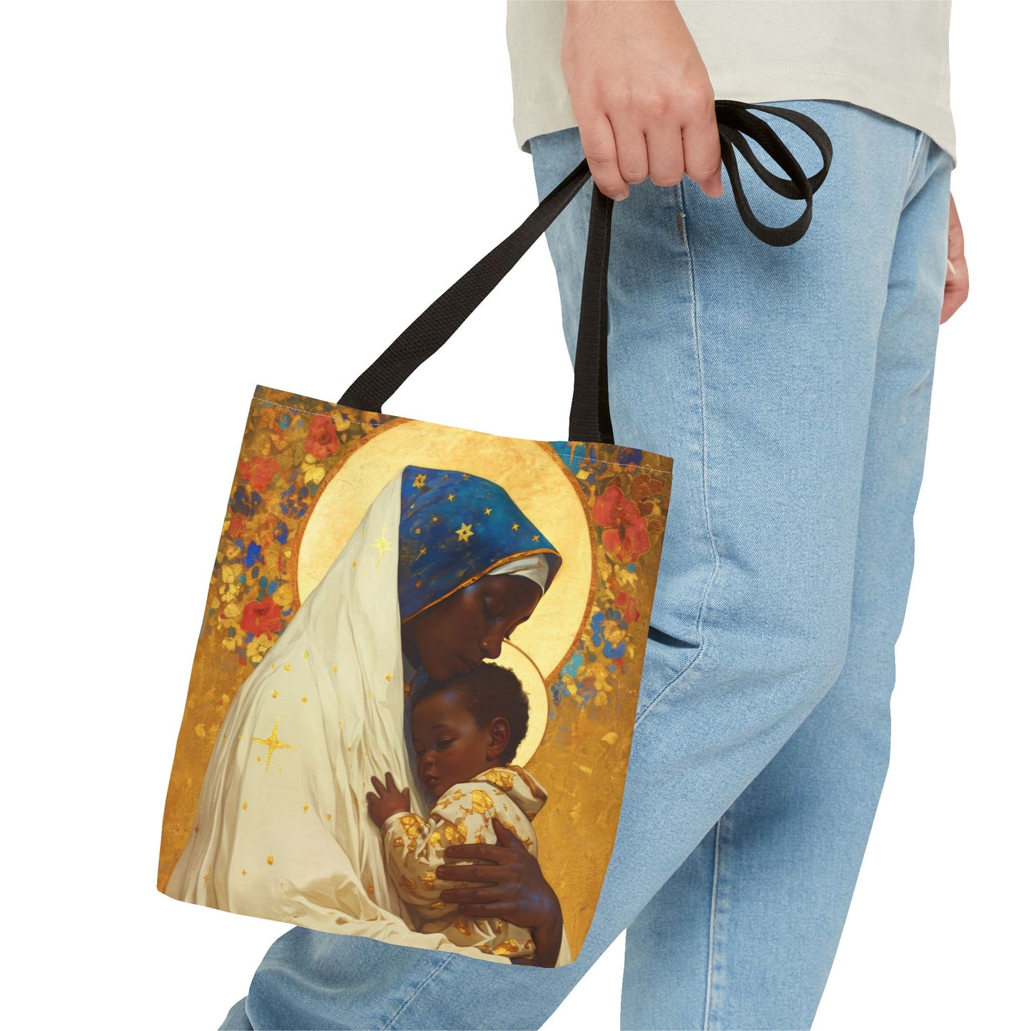 Queen of Peace and Love- Our Lady of Kibeho's Message Tote Bag - Large Medium Small Faith Art Bag - Catholic Faith Purse - Religious