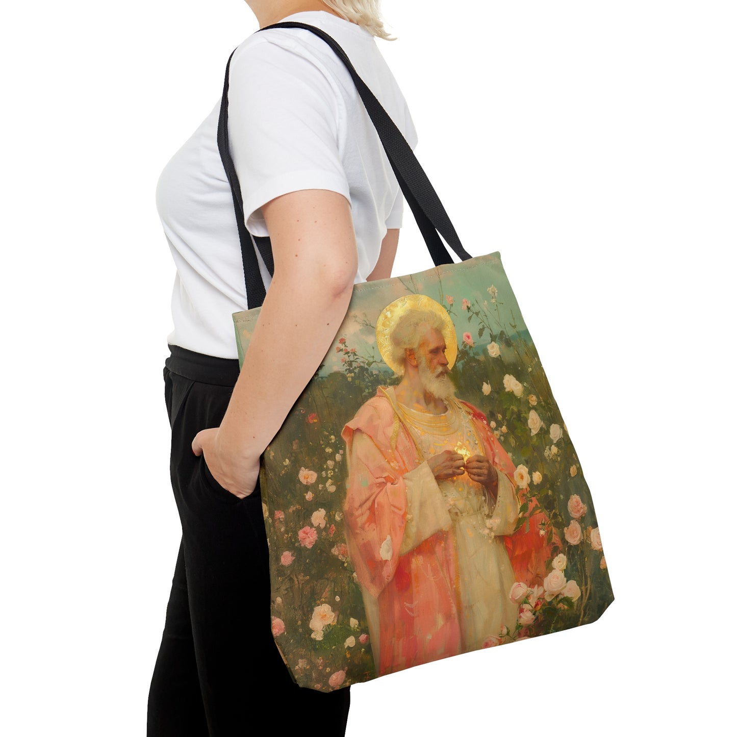 Saint Valentine - Tote Bag - Large Medium Small Faith Art Bag - Bible Study Faith Purse - Double Sided Prayer Tote