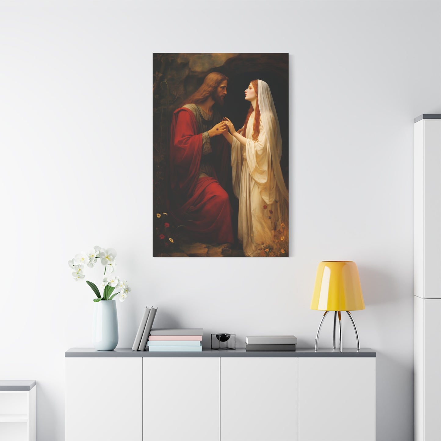Revelation of Redemption Mary Magdalene and the Risen Christ - Gallery Wrapped Canvas - Sanctified Souls Print - Religious Art for your Home