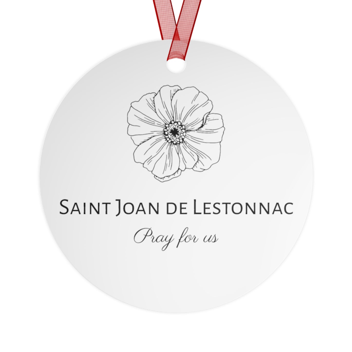 Saint Joan de Lestonnac Metal Ornament - Religious Holiday Christmas Ornament and Keepsake - Double sided - Prayer Ornament