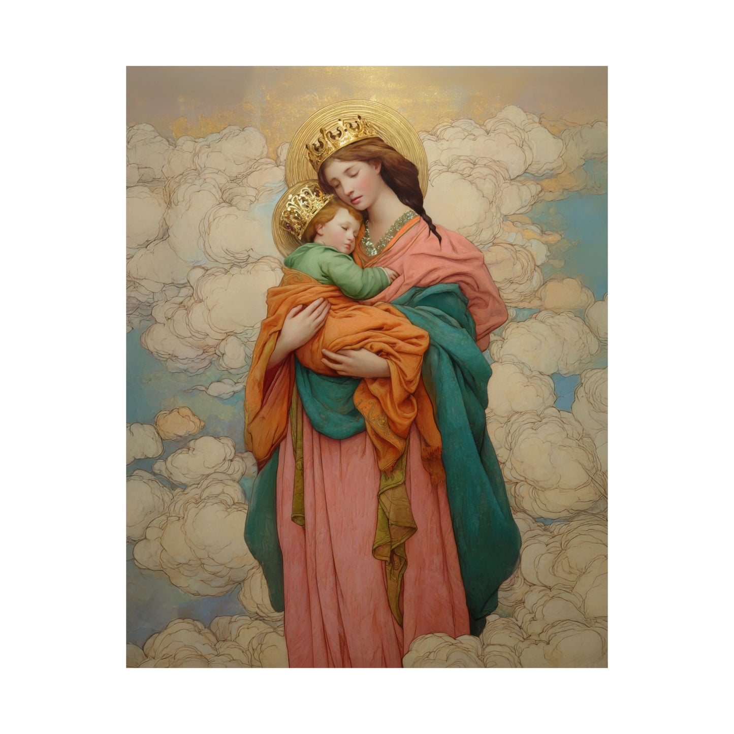 Our Lady, Strong and Tender - Mary, Help of Christians - Sanctified Souls Print - Multiple Sizes - Premium Matte Vertical Posters