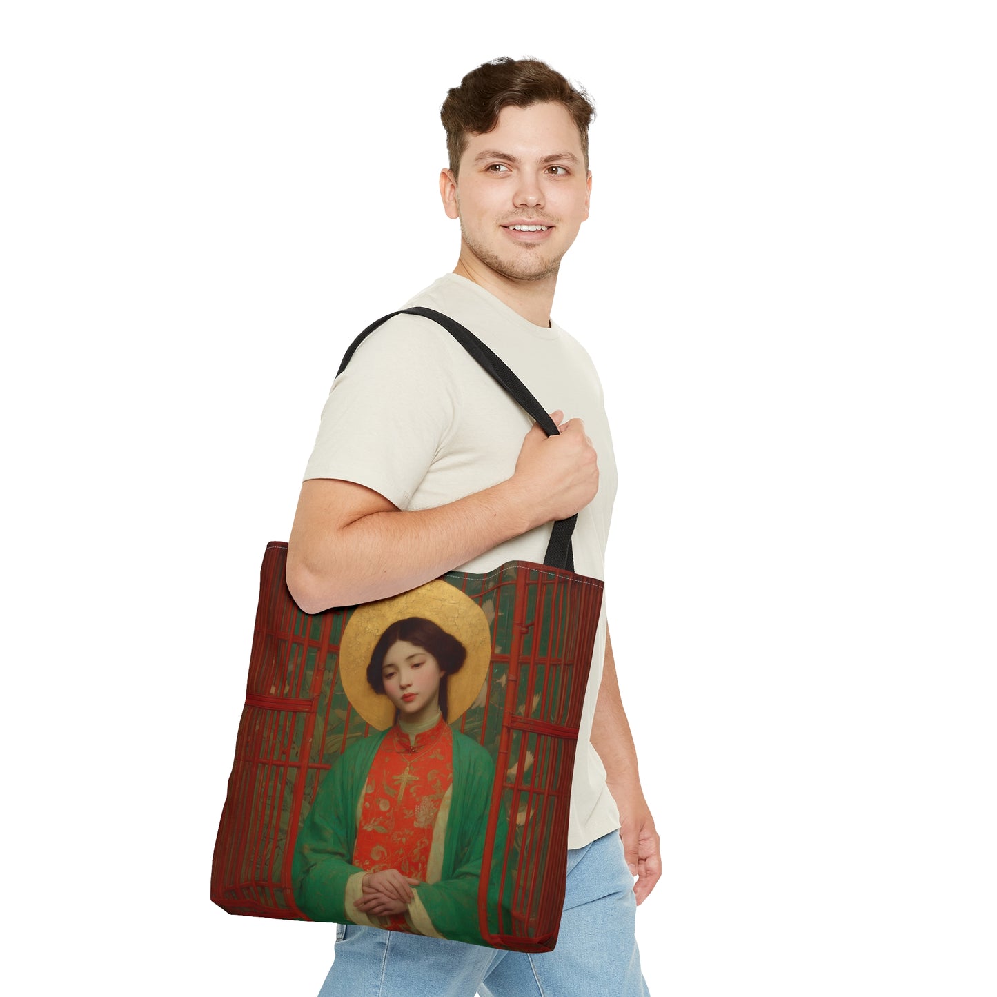 Saint Agnes Tsao Kou Ying - Tote Bag - Large Medium Small Faith Art Bag - Bible Study Faith Purse - Double Sided