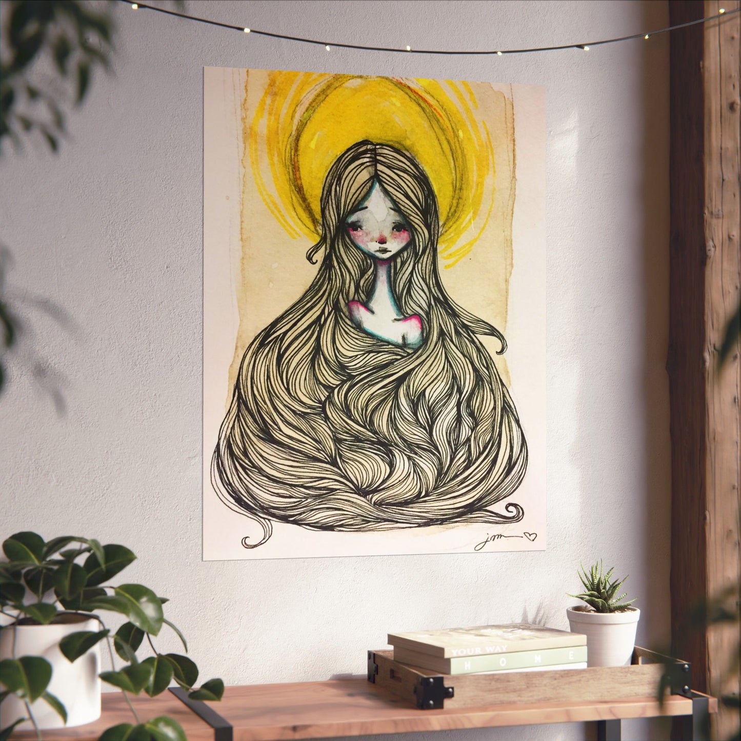 Saint Agatha of Sicily Poster Print - Hand-Drawn Catholic Art Print | Christian Devotional Wall Art | Sanctified Solocosmo Religious Poster