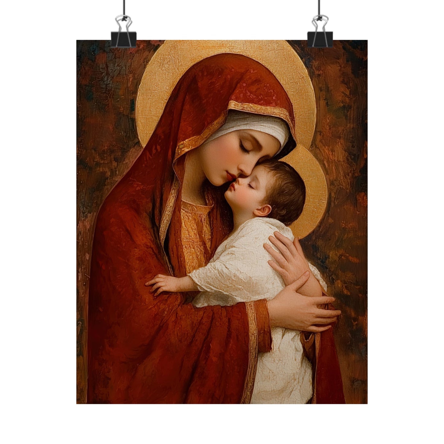 Our Lady of Tenderness - Mother Mary and the Christ Child - Marian Art - Sanctified Souls Print - Multiple Sizes - Premium Vertical Posters