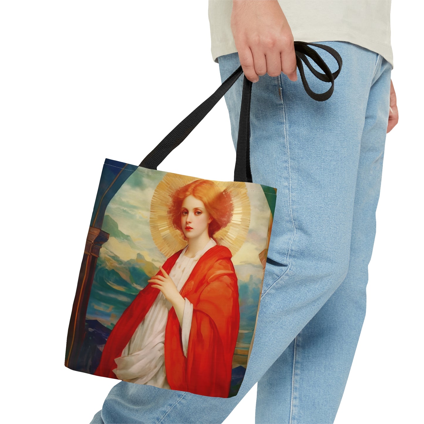 Saint Bibiana Tote Bag - Large Medium Small Faith Art Bag - Re usable Tote Purse - Double Sided - Catholic Art Bag