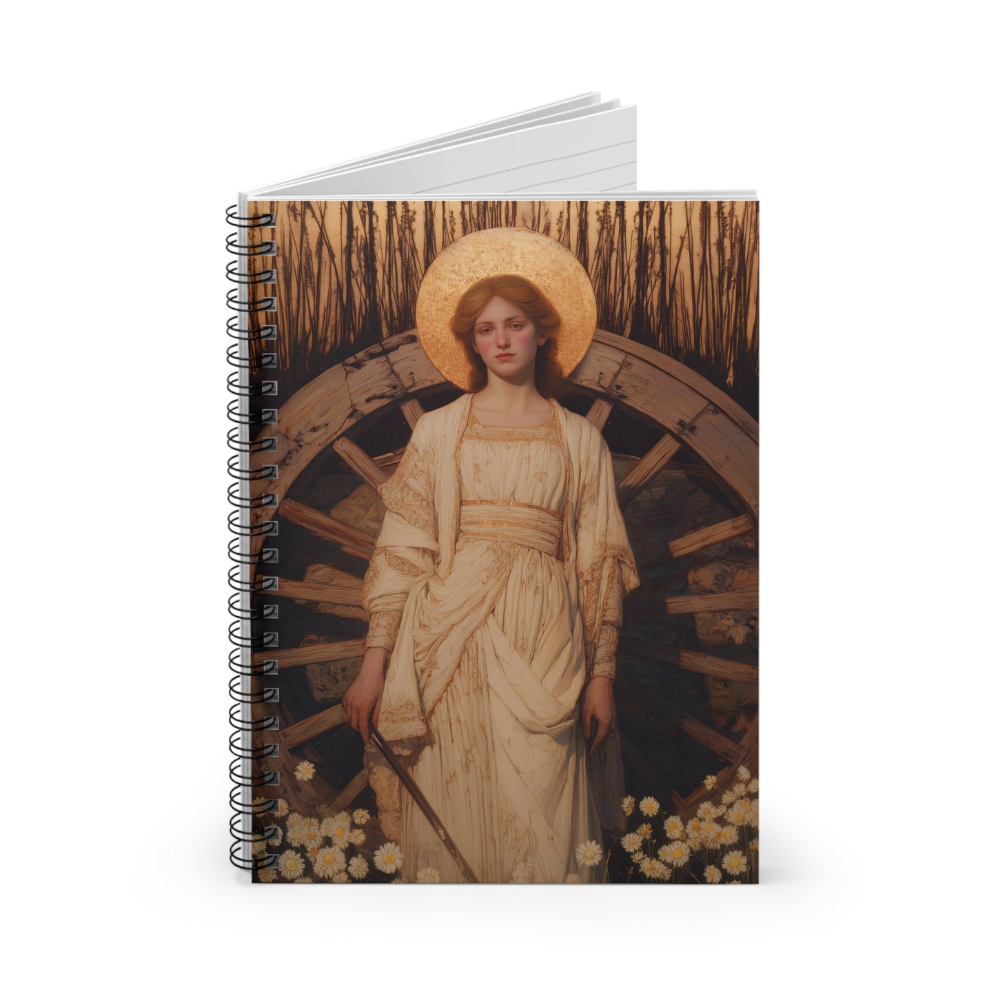 Saint Catherine of Alexandria - Sanctified Souls Art - Religious Based Notebook - Spiral Notebook - Prayer journal