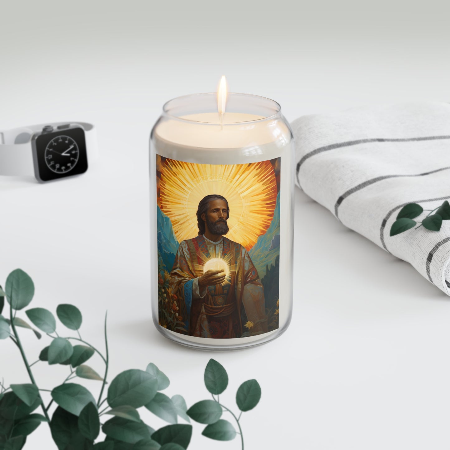 Saint Benignus of Dijon - Scented Prayer Candle, 13.75oz - Tall Size - Religious Prayer Candle - Catholic Art
