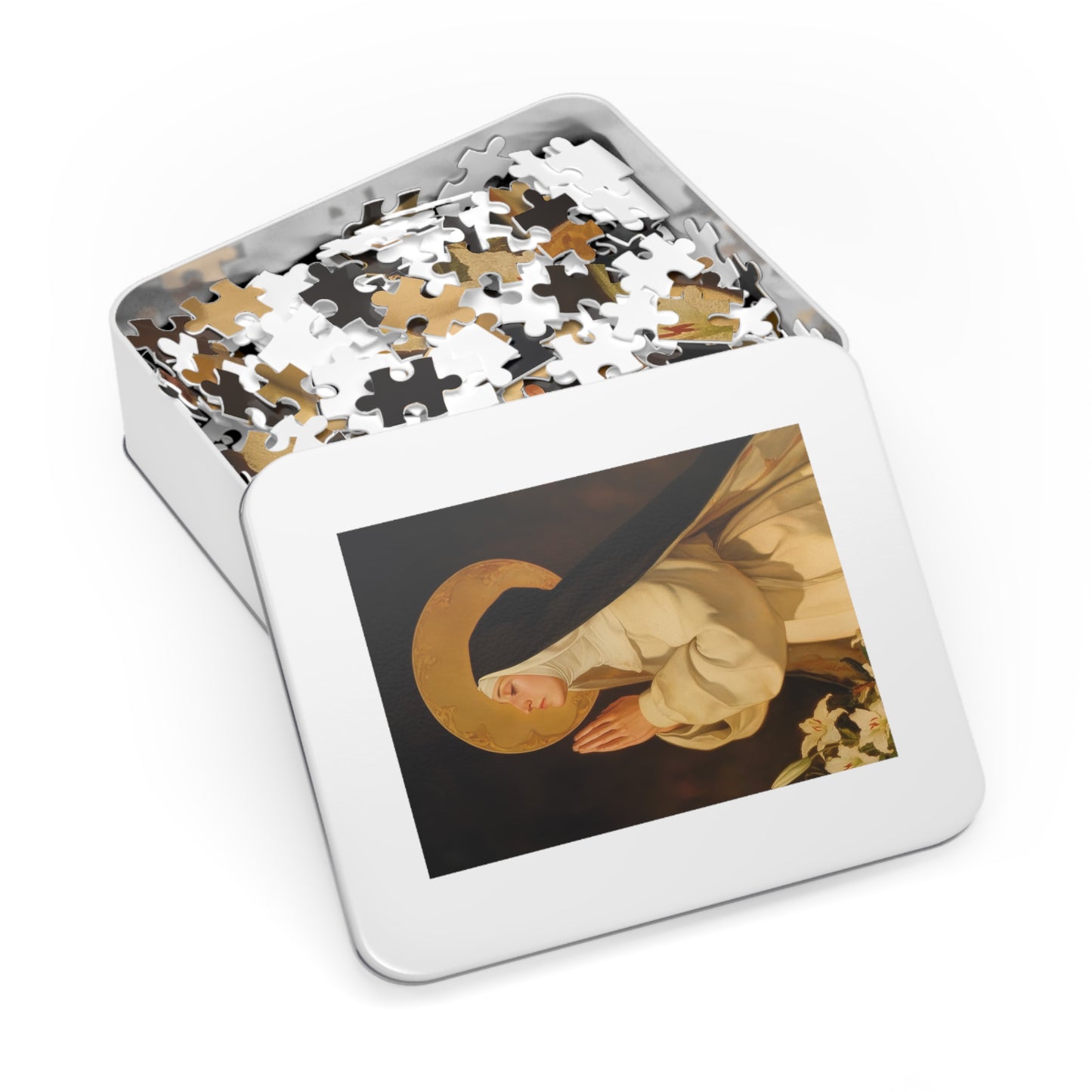 Saint Lutgardis - Puzzle and Keepsake Tin - Religious (30, 110, 252, 500,1000) - Religious Catholic Puzzle Art
