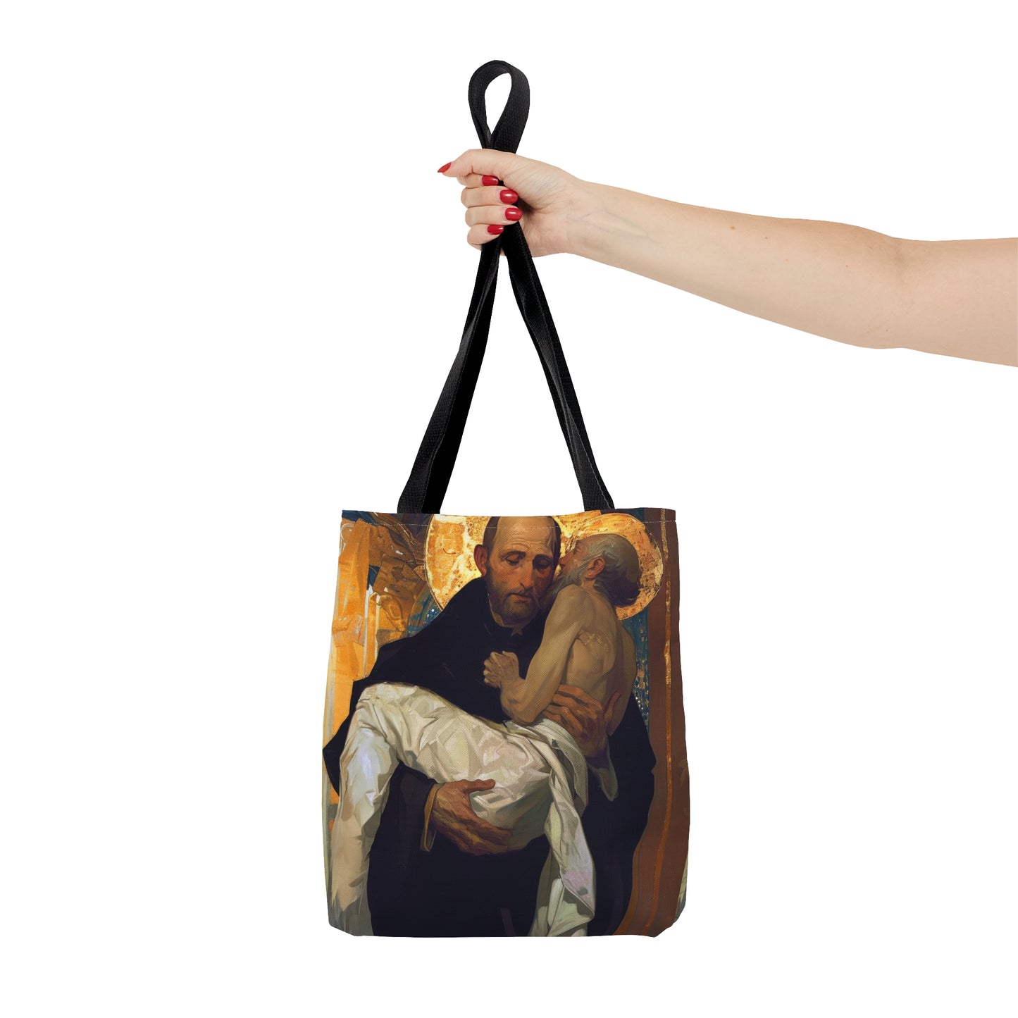 Saint John of God Tote Bag - Large Medium Small Faith Art Bag - Catholic Faith Purse - Religious Carry All Reusable Tote Bag