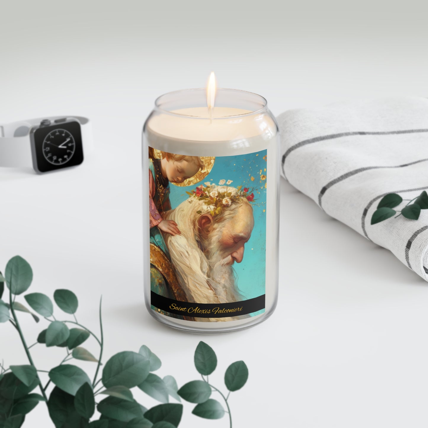 Saint Alexis Falconieri - Scented Prayer Candle, 13.75oz -  Candle - Catholic Art - prayer room Scented Candle - Religious Saint