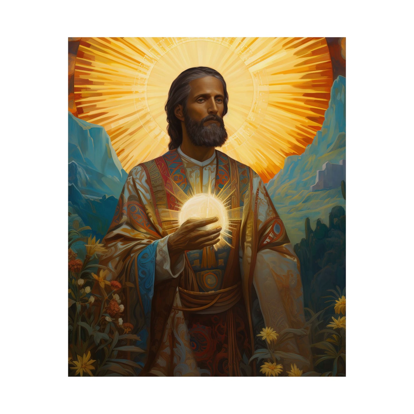 Saint Benignus of Dijon - Sanctified Souls Print - Multiple Sizes - Premium Matte Vertical Posters