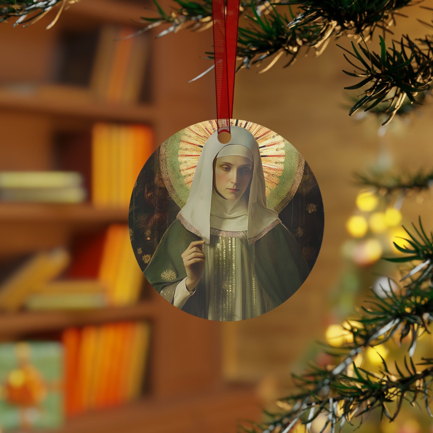 Saint Ingrid of Sweden Metal Ornament - Religious Holiday Christmas Ornament and Keepsake - Double sided
