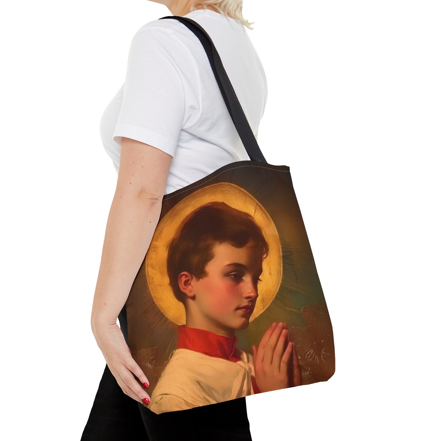 Saint Dominic Savio Tote Bag - Large Medium Small Faith Art Bag - Catholic Faith Purse - Religious - Prayer Bag - Devotional Purse