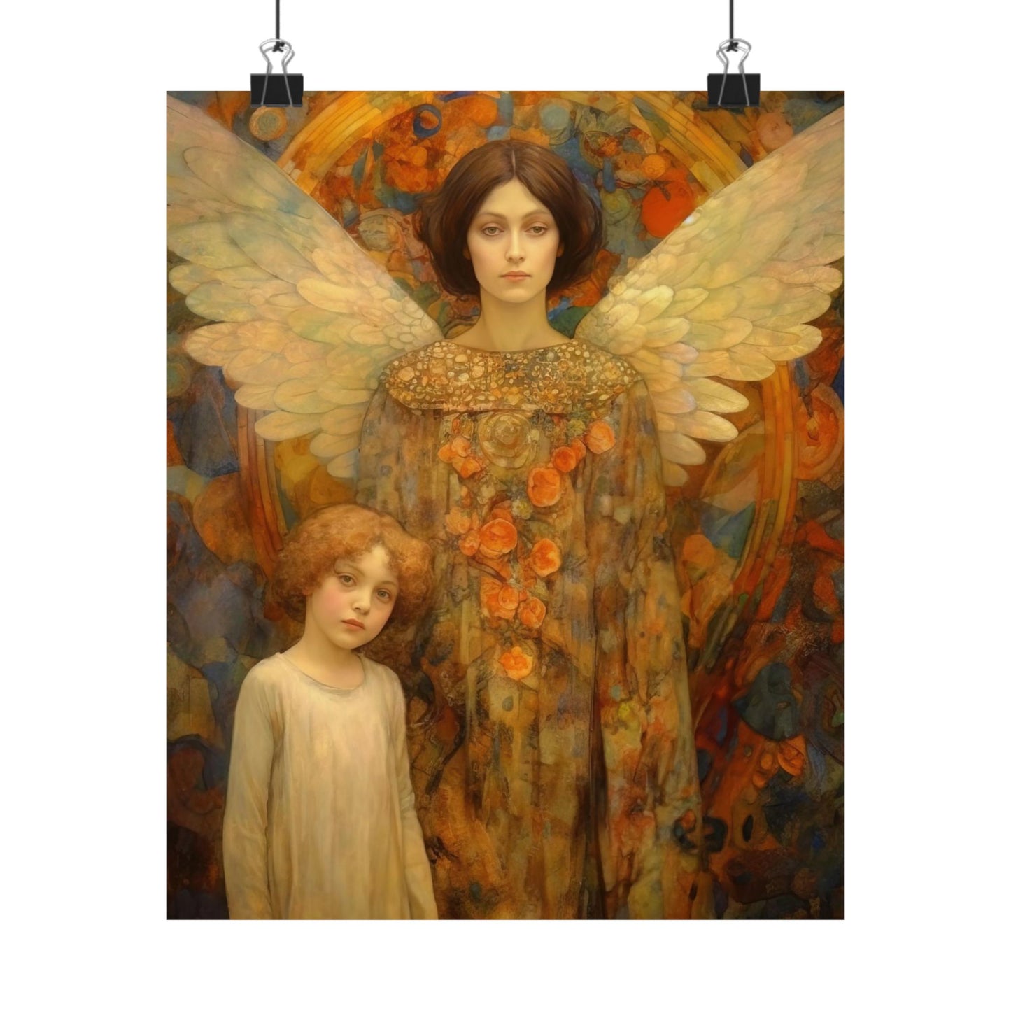 Heaven's Guardians - Sanctified Souls Print - Multiple Sizes - Premium Matte Vertical Poster - Guardian Angel