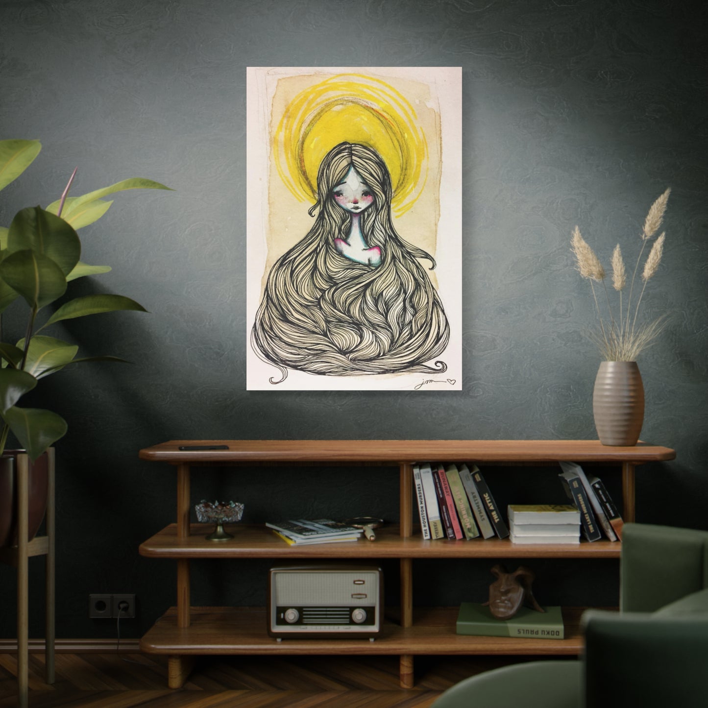 Saint Agatha of Sicily Canvas Print - Hand-Drawn Catholic Art Print | Christian Sacred Wall Art | Sanctified Solocosmo Religious Artwork