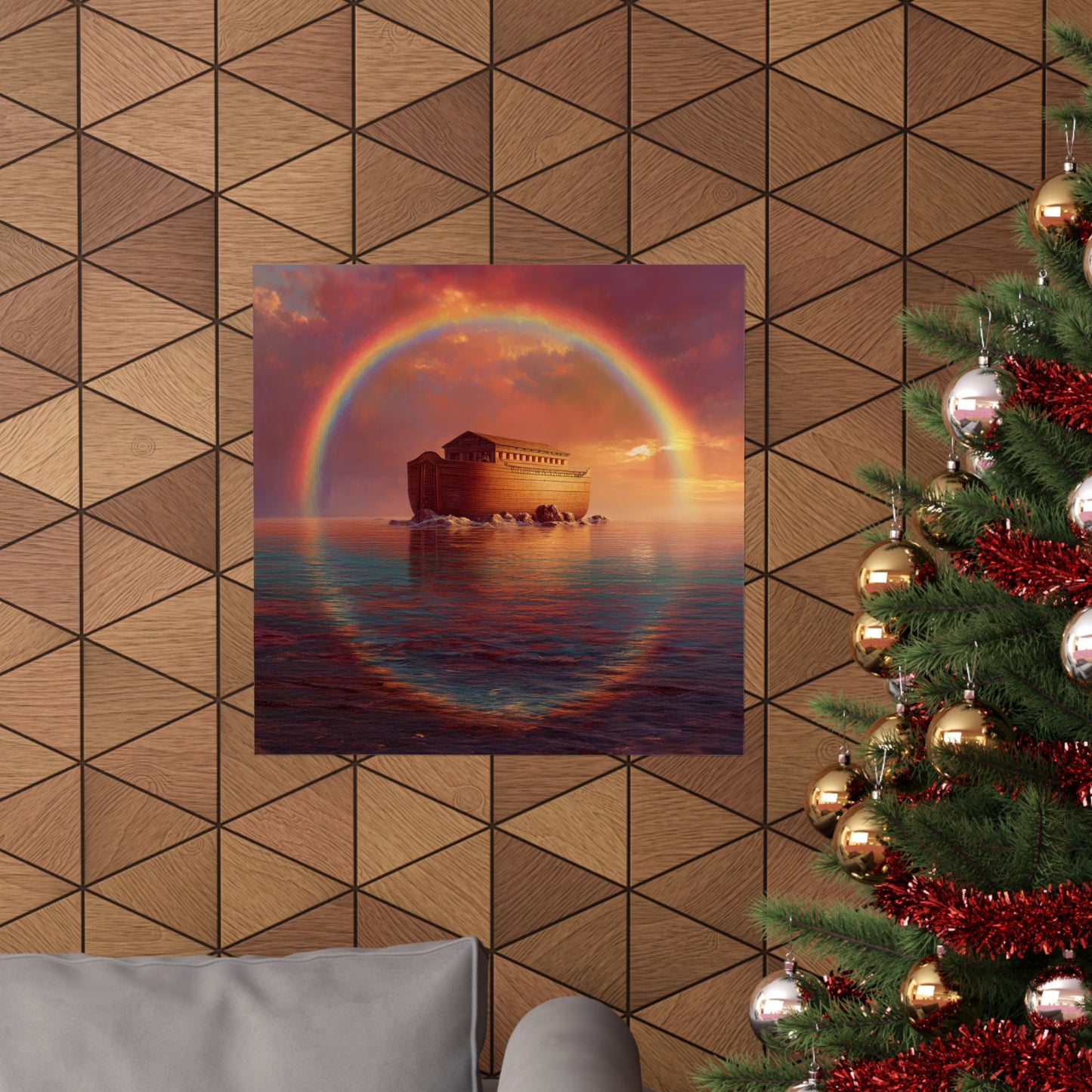 Sheltered Beneath the Covenant Sky - Noah's Ark - Sanctified Souls Print - Multiple Sizes - Premium Matte Vertical Posters