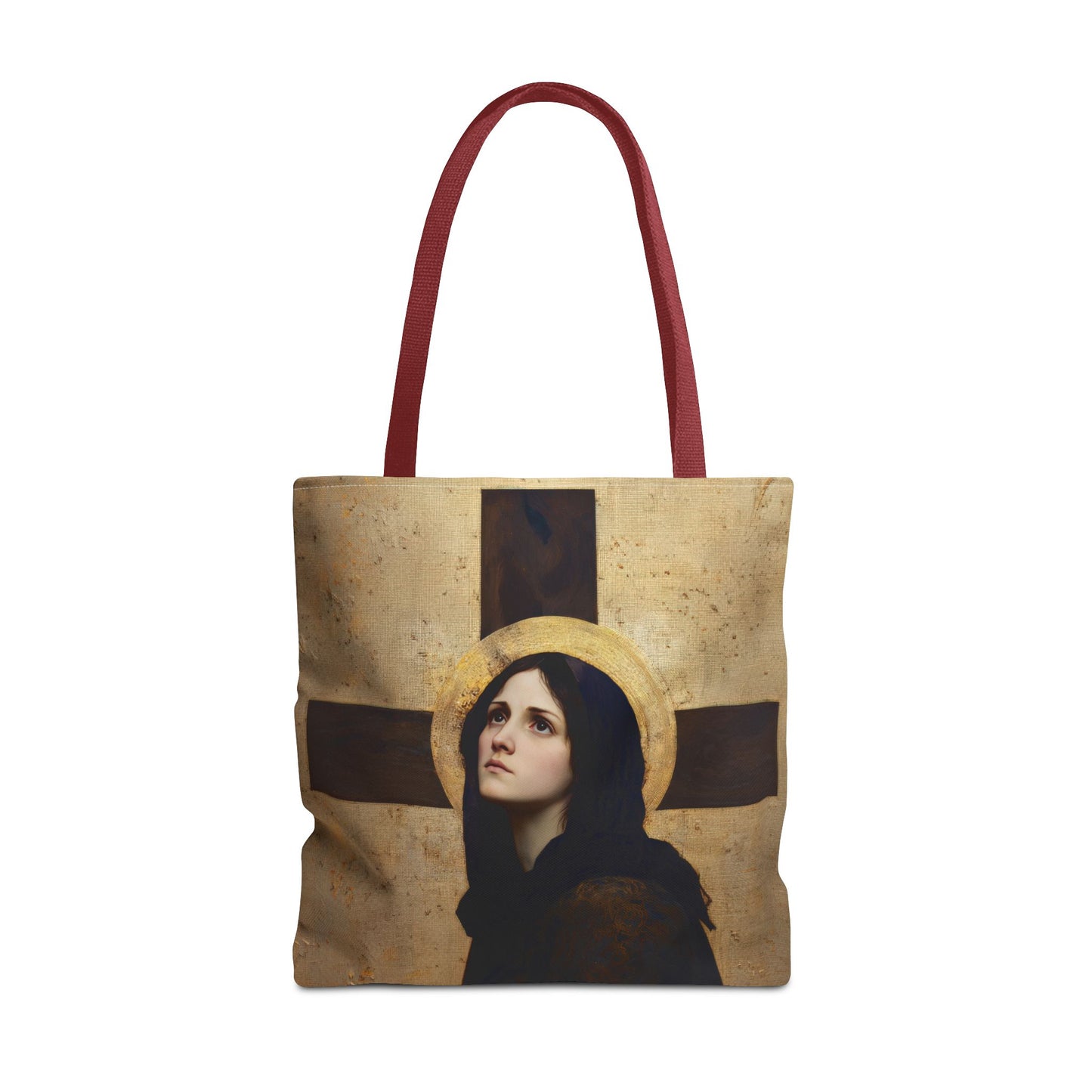 Our Lady of the Cross - Mother Mary  - Our Lady of the Crucifix - Marian Art - Tote Bag - Large Medium Small Faith Art Bag - Tote Purse