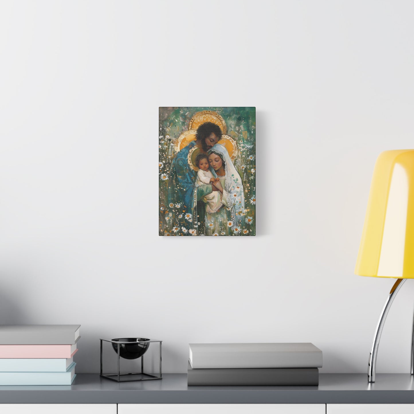 Sacred Sanctuary - Mary, Joseph, and the Infant Jesus  - Museum Wrapped Canvas - Sanctified Souls Print - Religious Art - The Holy Family
