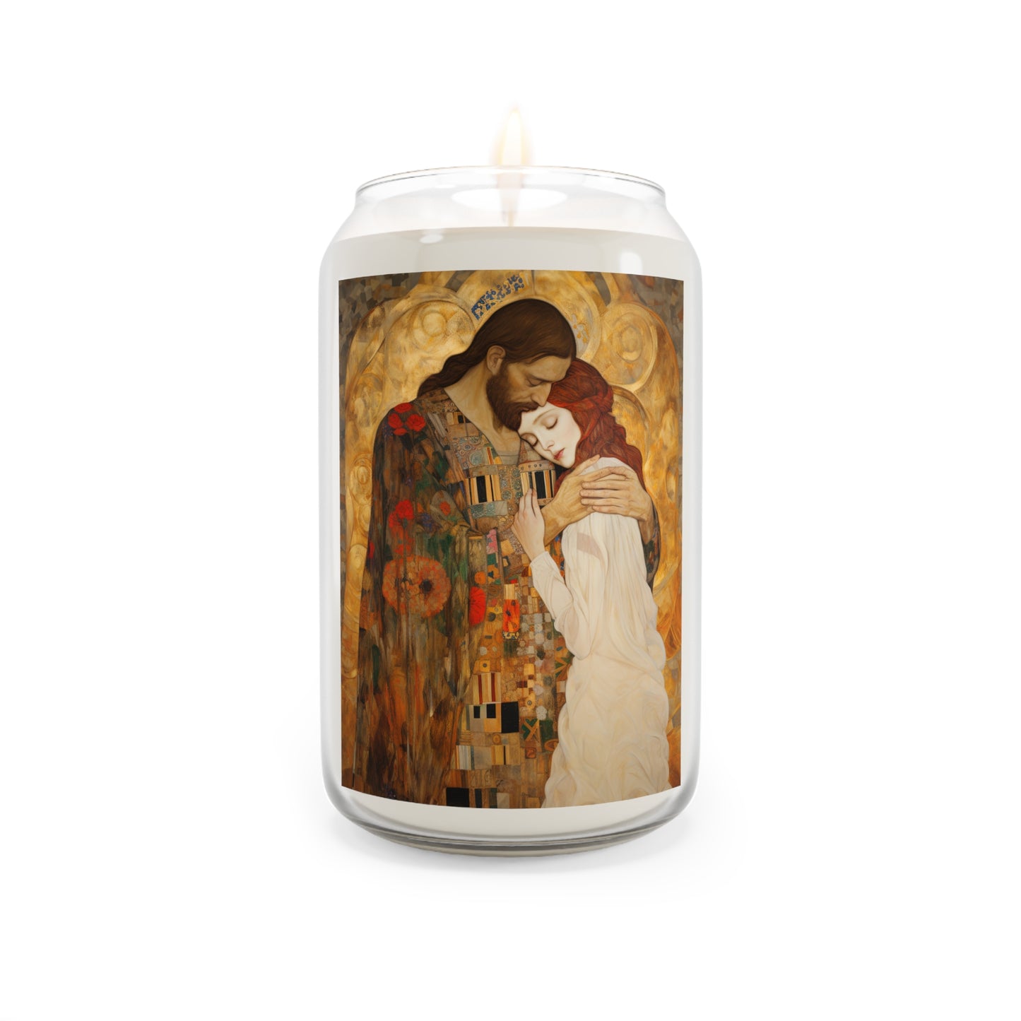 Christ Embracing Mary Magdalene Scented Prayer Candle, 13.75oz - Tall Large Size Natural Soy