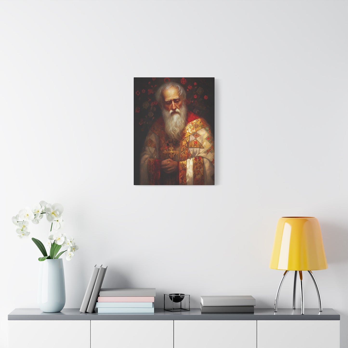 Saint Nicholas - Museum Wrapped Canvas - Sanctified Souls Print - Religious Art for your Home - Father Christmas - Catholic Christmas