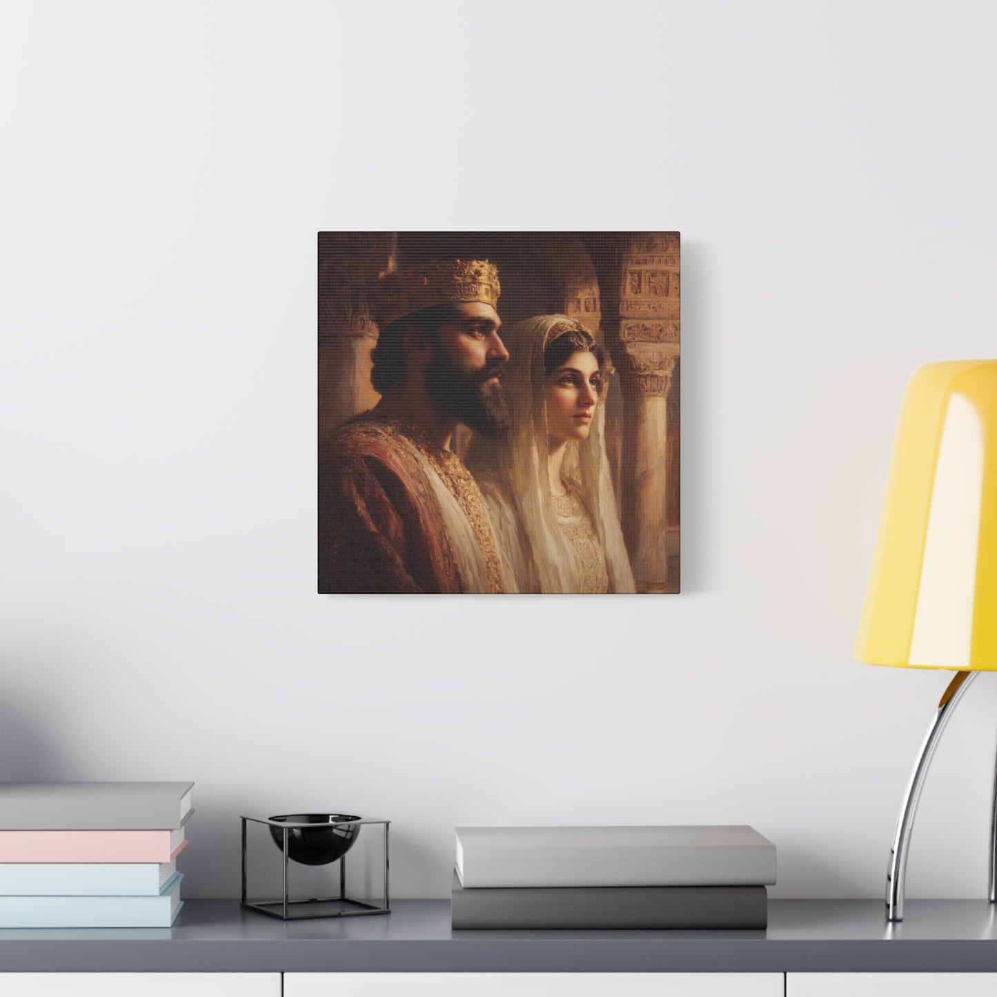 King Xerxes and Queen Esther  - Gallery Wrapped Canvas - Print - Religious Art for your Home - Catholic Art Print