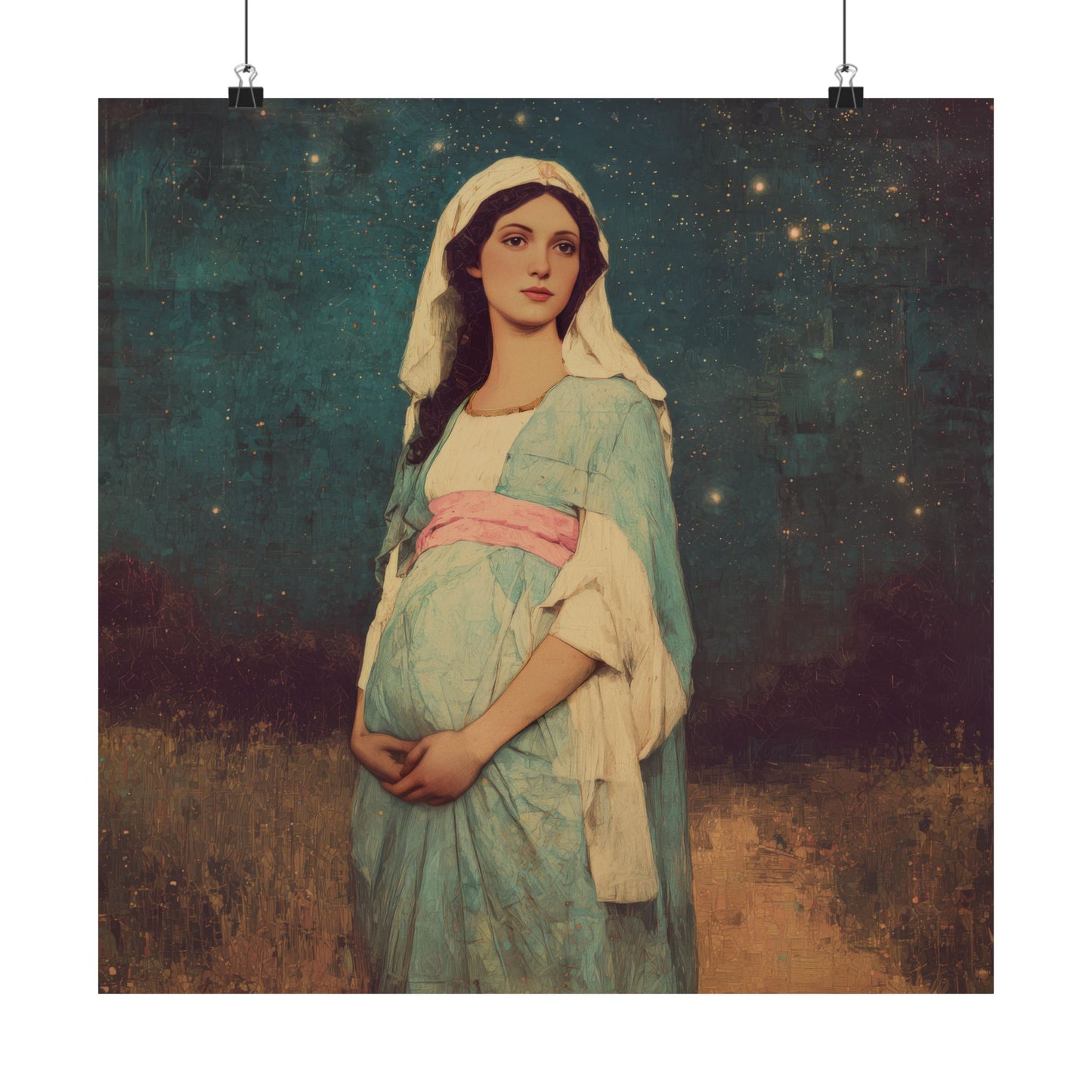 Our Lady of 'O' - Our Lady of Expectation - Mother Mary - Marian Art - Sanctified Souls Print - Multiple Sizes - Premium Vertical Posters