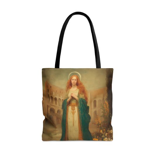Saint Justina - Tote Bag - Large Medium Small Faith Art Bag - Bible Study Faith Purse - Double Sided Prayer Tote
