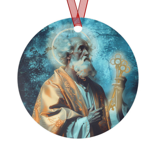 Saint Peter Metal Ornament - Religious Holiday Christmas Ornament and Keepsake - Catholic Religious Keepsake