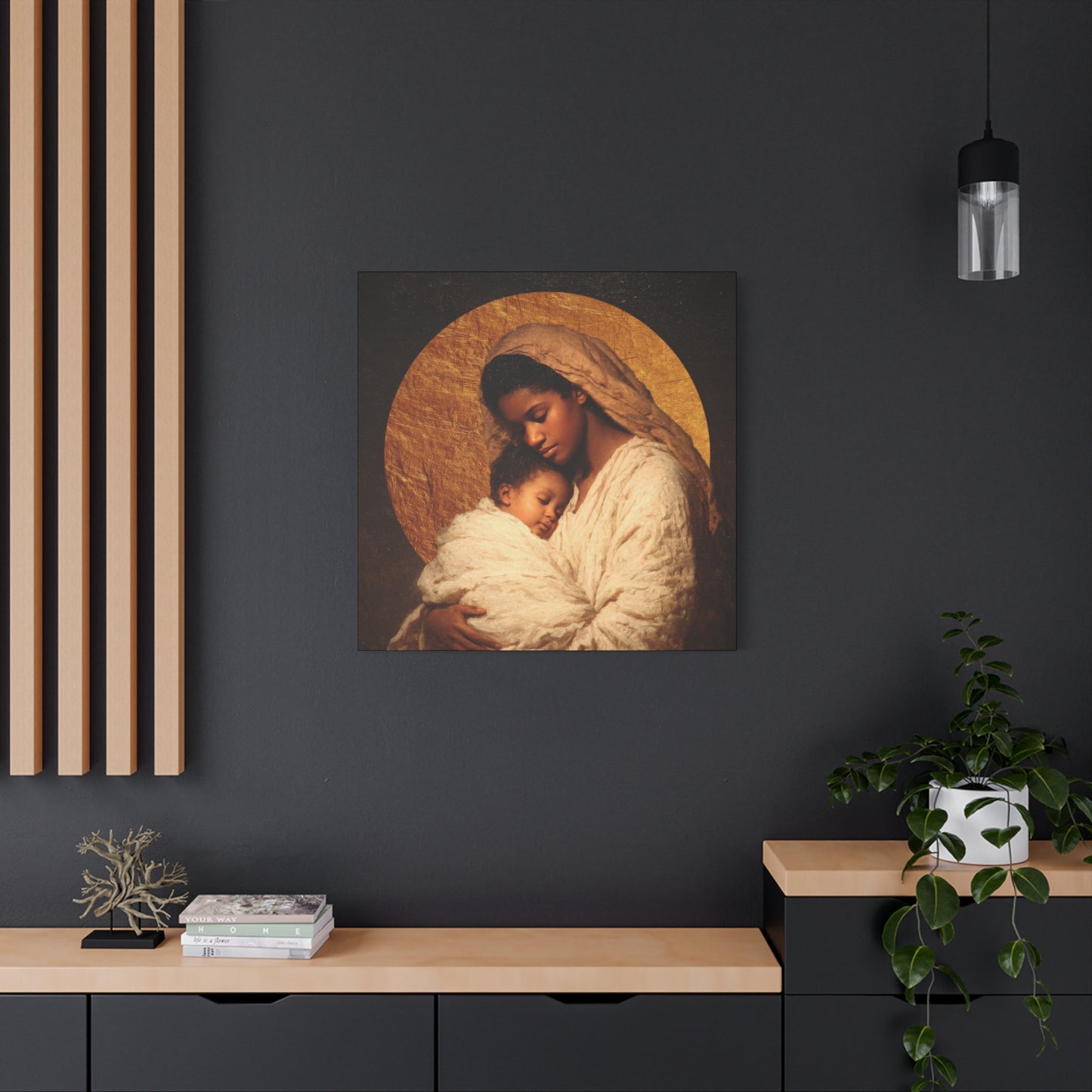 Our Lady of the Manger - Mother Mary and the Christ Child - Gallery Wrapped Canvas - Print - Religious Art for your Home - Catholic