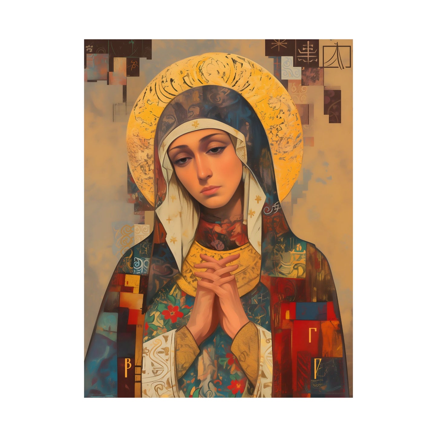 Virgin Mary - Holy Mother of Grace Poster Print - Sanctified Souls Print - Multiple Sizes - Premium Posters - Catholic Art