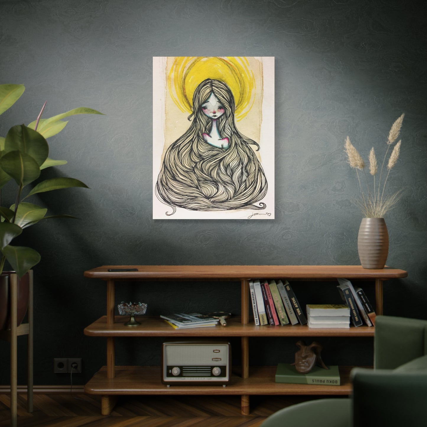 Saint Agatha of Sicily Canvas Print - Hand-Drawn Catholic Art Print | Christian Sacred Wall Art | Sanctified Solocosmo Religious Artwork