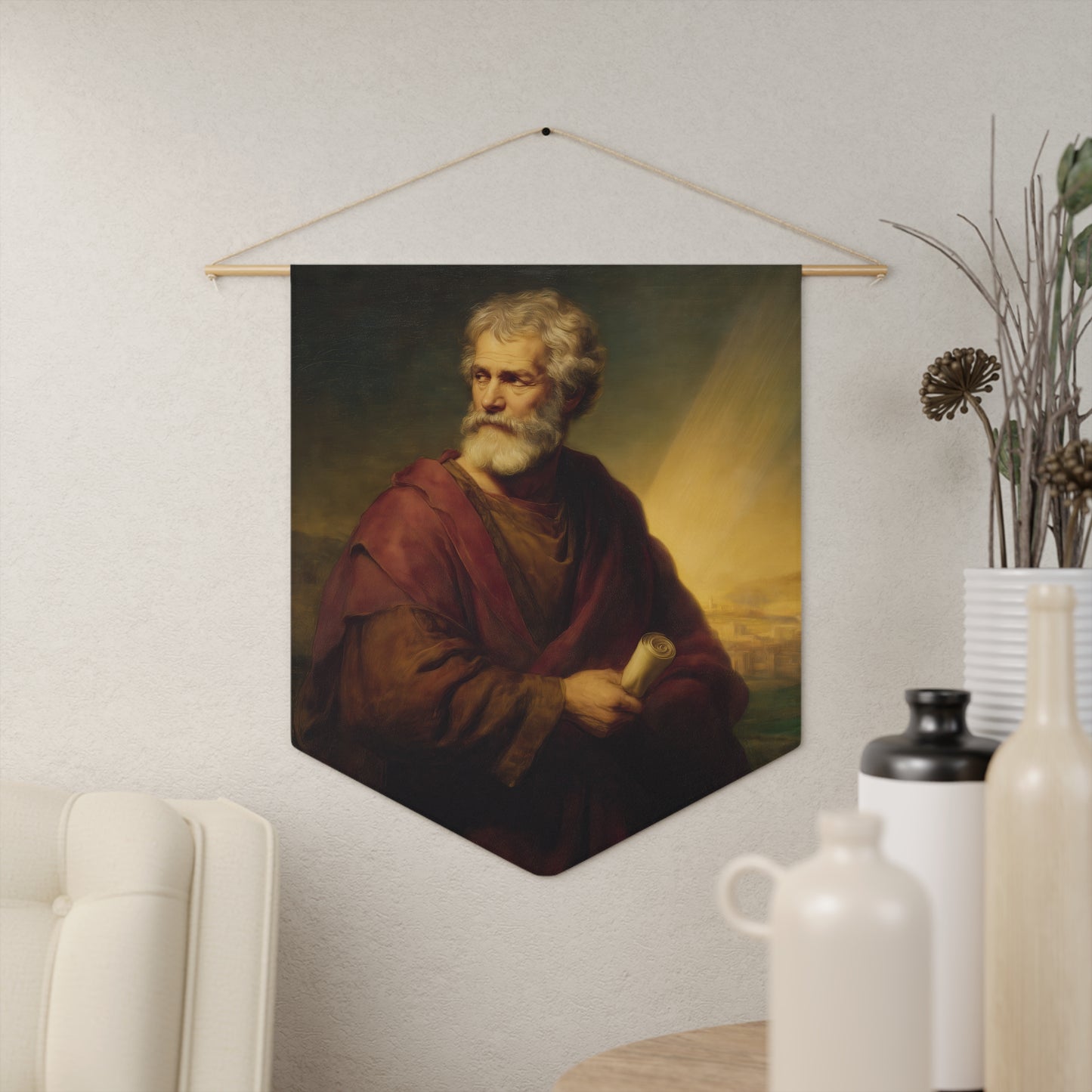 Saint Philip the Apostle Pennant / Banner / Wall Hanging - Prayer room art - 18" x 21" - Catholic prayer Religious - Large Banner