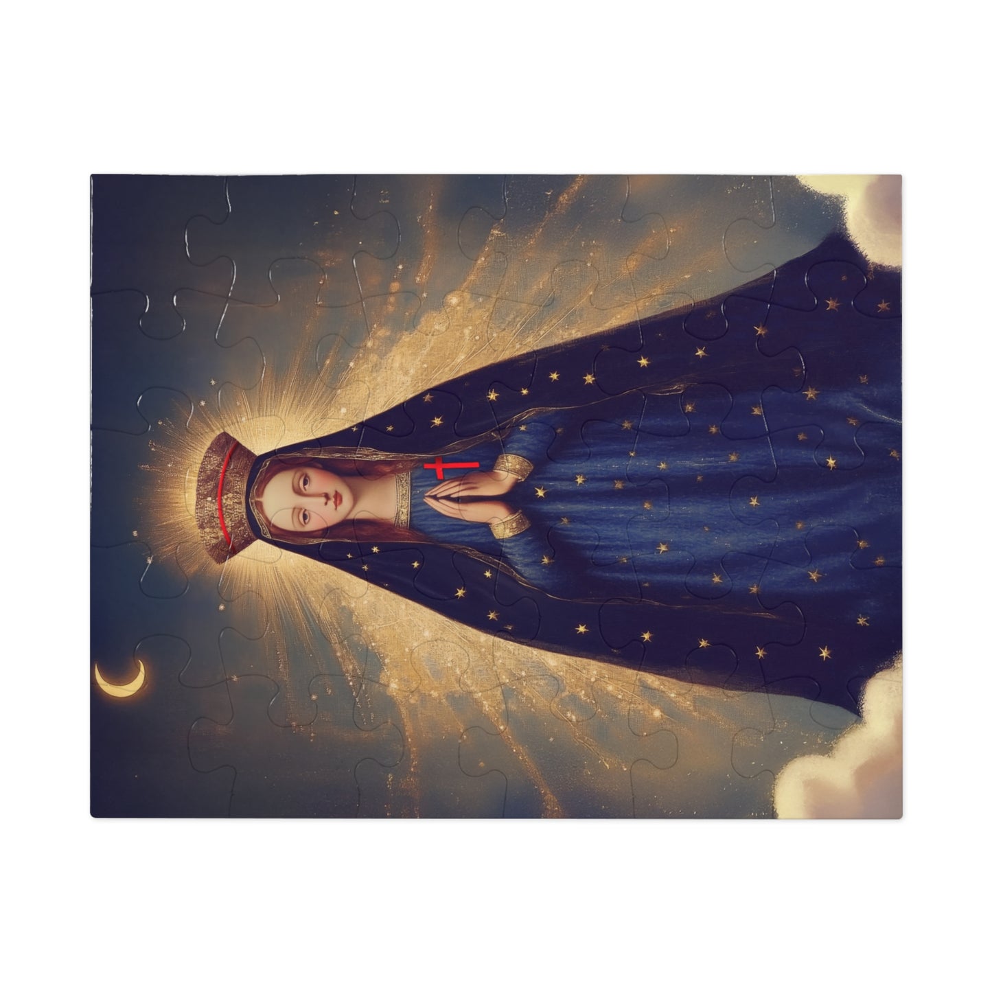 Our Lady of Pontmain - Puzzle and Tin - Religious Jigsaw Puzzle (30, 110, 252, 500,1000) - Gift Catholic Families - Mother Mary Art