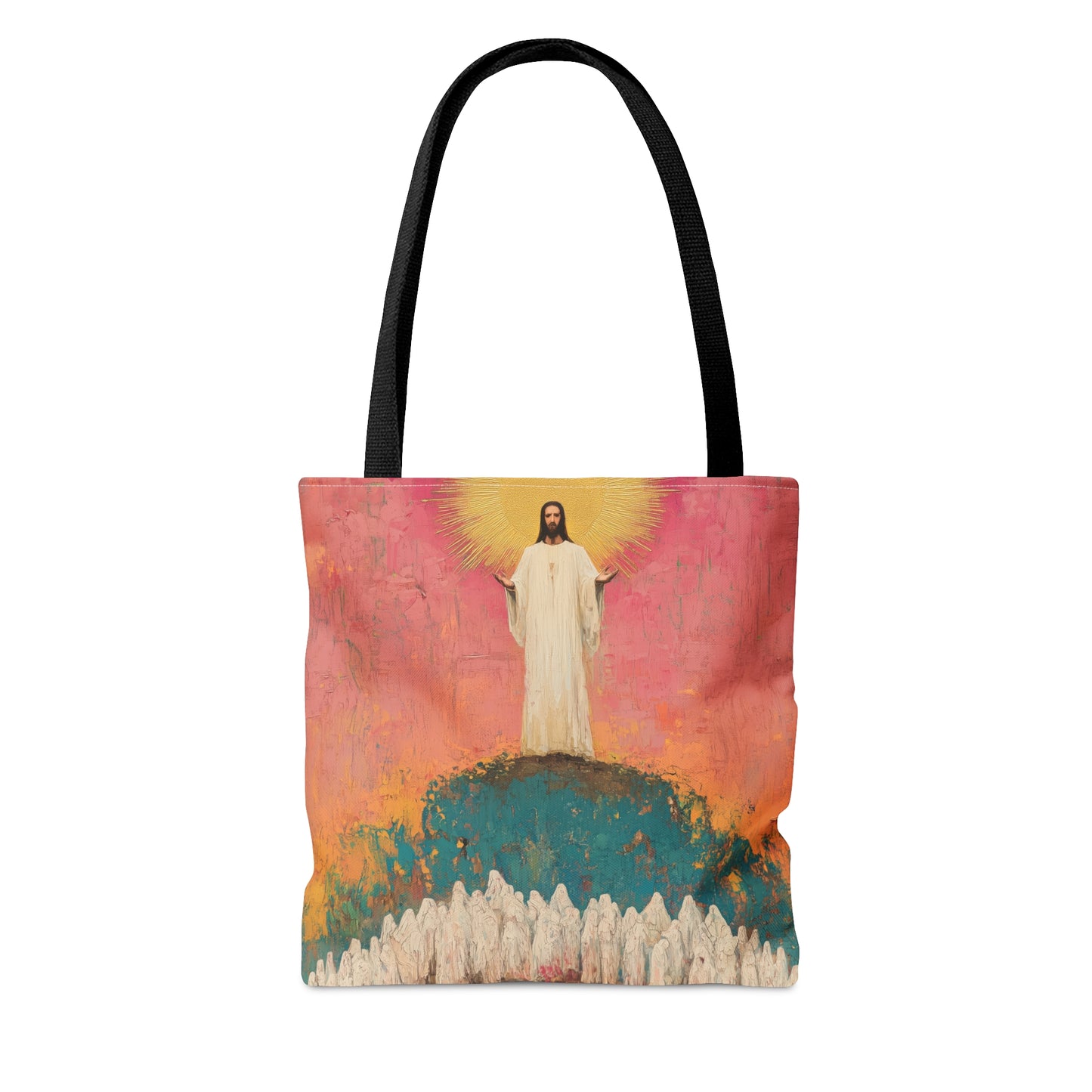 Light Pierced the Abyss Tote Bag - Large Medium Small Faith Art Bag - Catholic Faith Purse - Double Sided