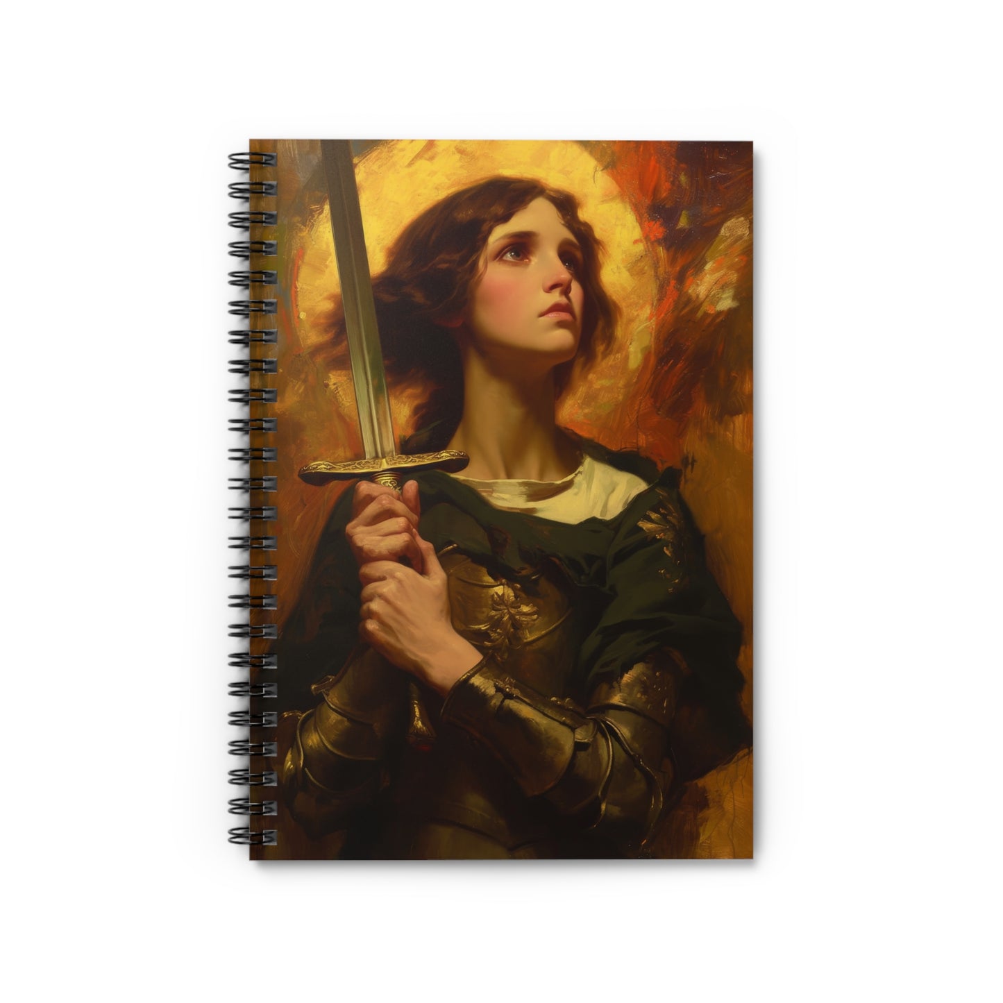 Portrait of Saint Joan of Arc Journal - Sanctified Souls Art - Religious Based Notebook - Spiral Notebook - Ruled Line