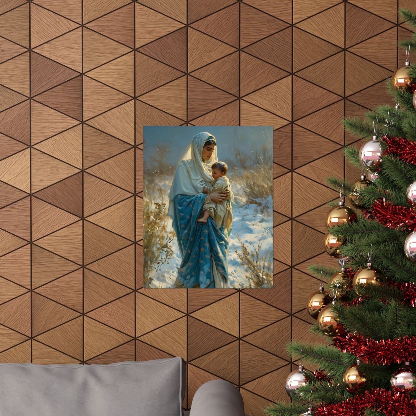 Snowfall of Grace - Our Lady's Winter Radiance - Our Lady of the Snows Print - Sanctified Souls Print - Multiple Sizes - Premium Posters