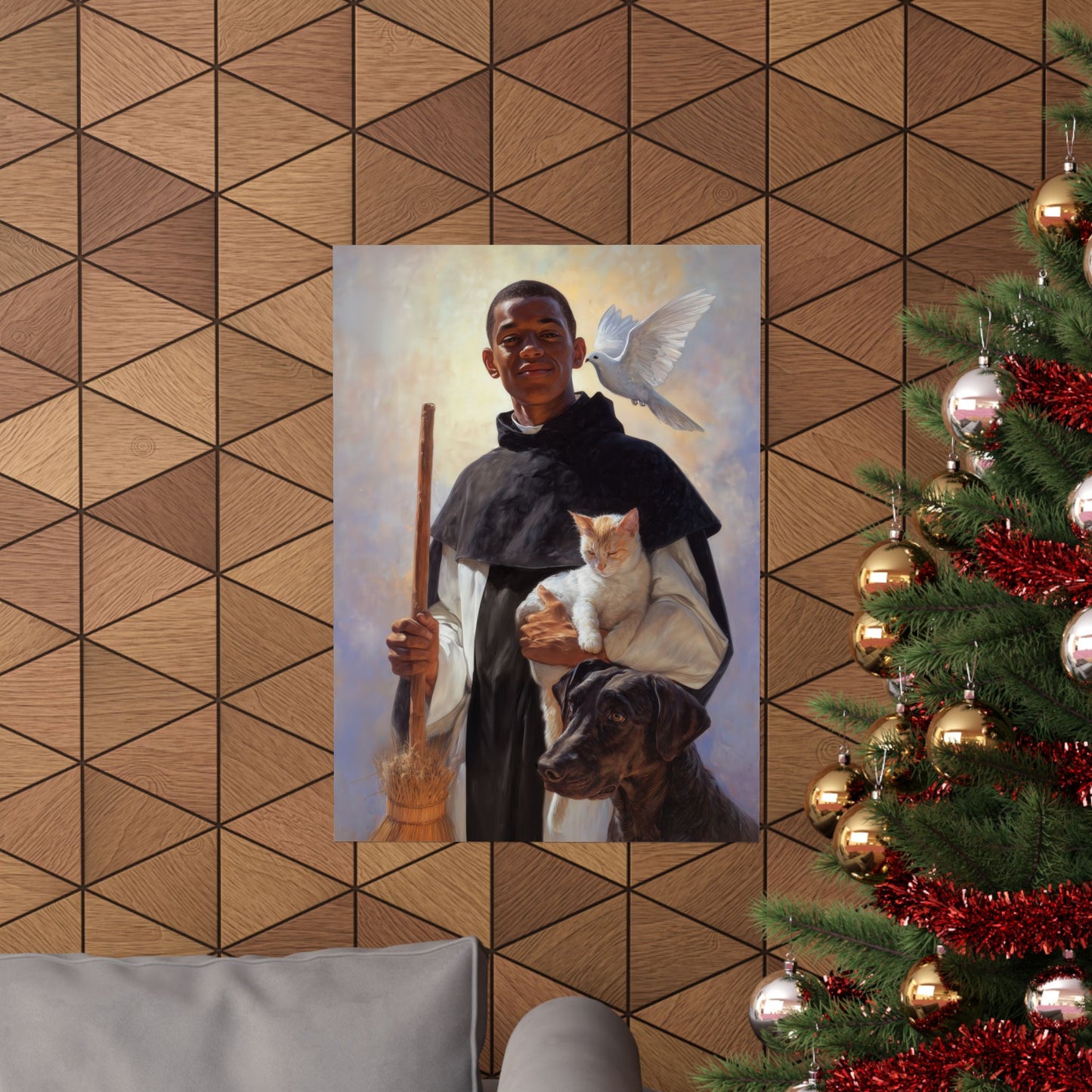 Saint Martin de Porres - Sanctified Souls Print - Multiple Sizes - Premium Matte Vertical Posters